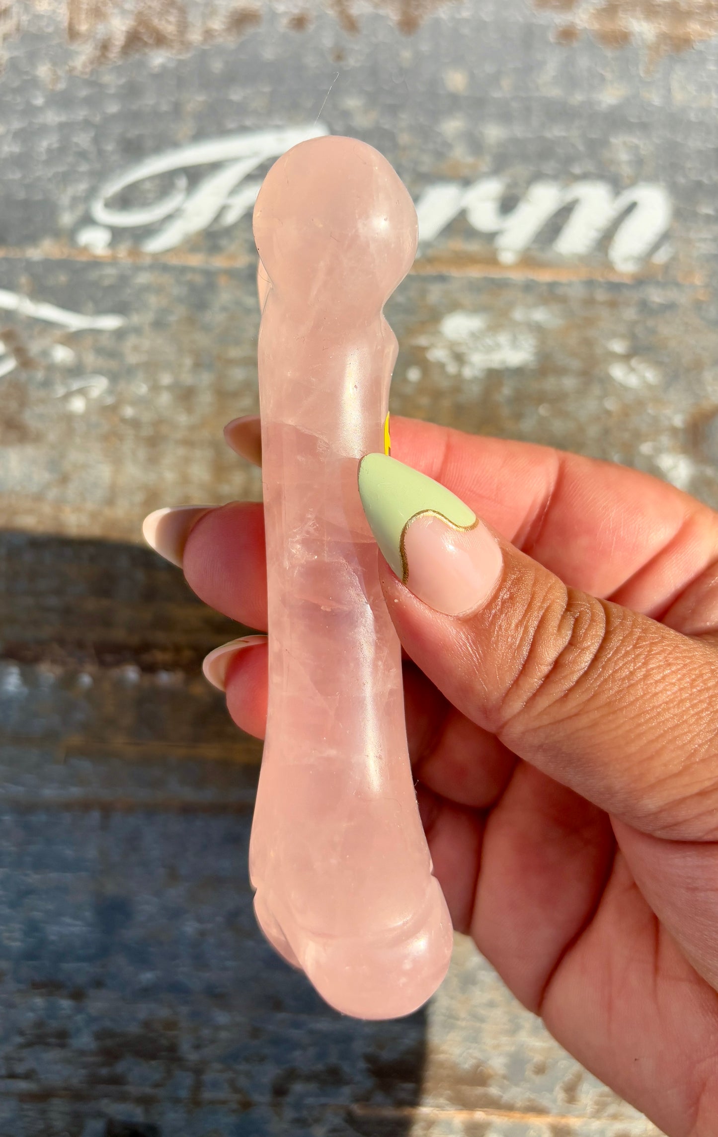 Rose Quartz Bone | Hand Carved | Opt M