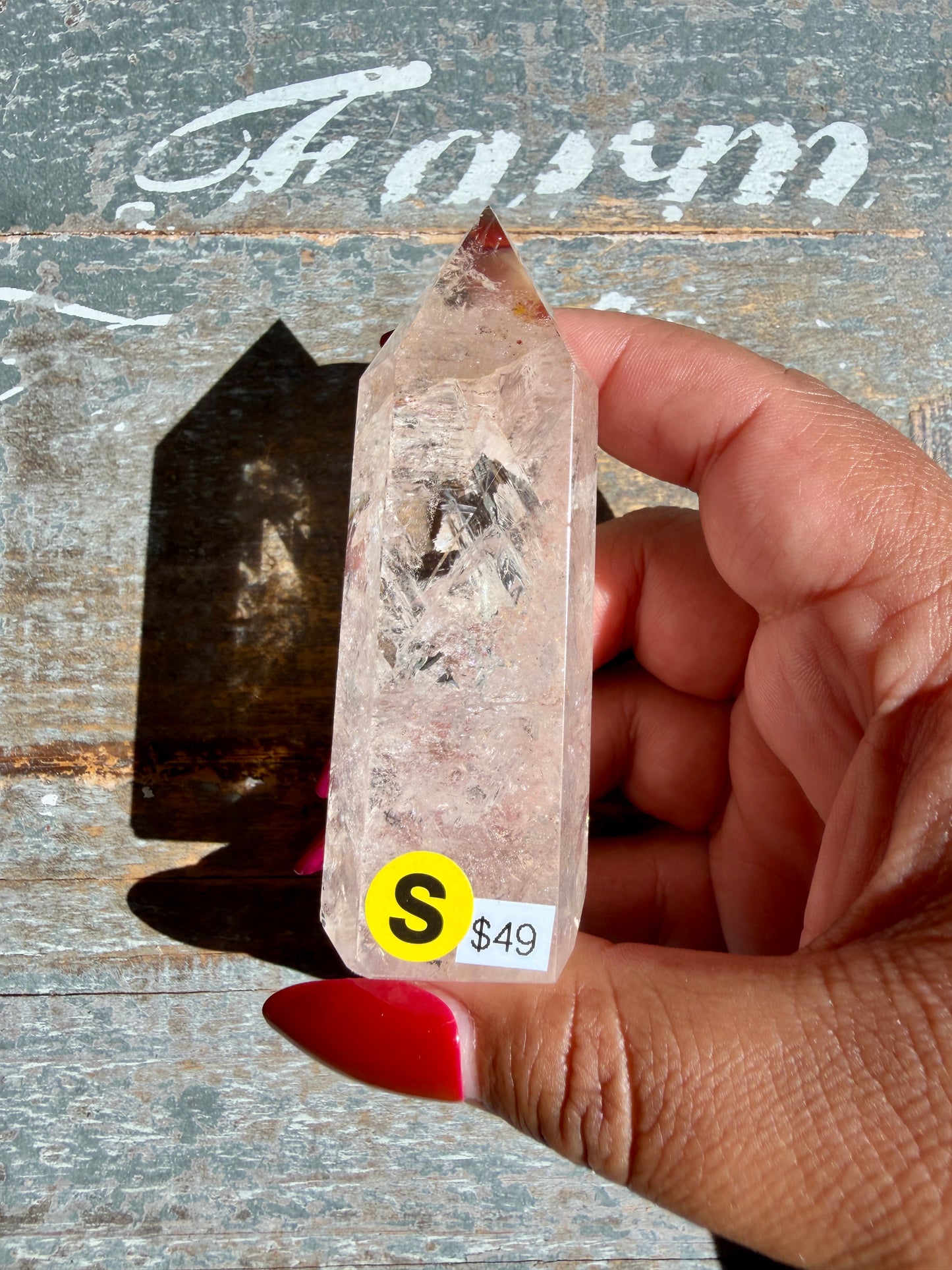 Clear Fire Quartz Tower (Subtle Pink Hue) | Opt S