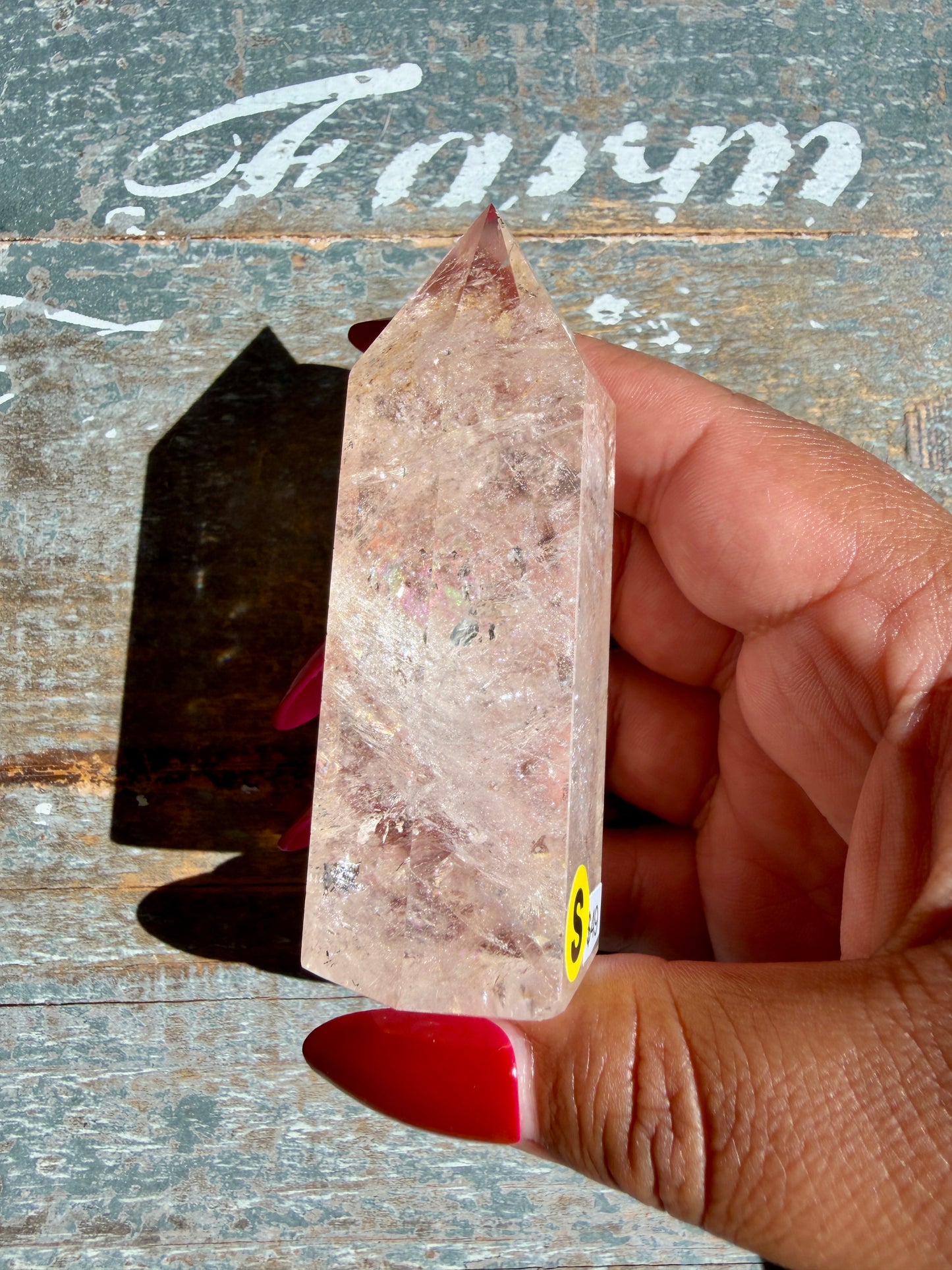 Clear Fire Quartz Tower (Subtle Pink Hue) | Opt S