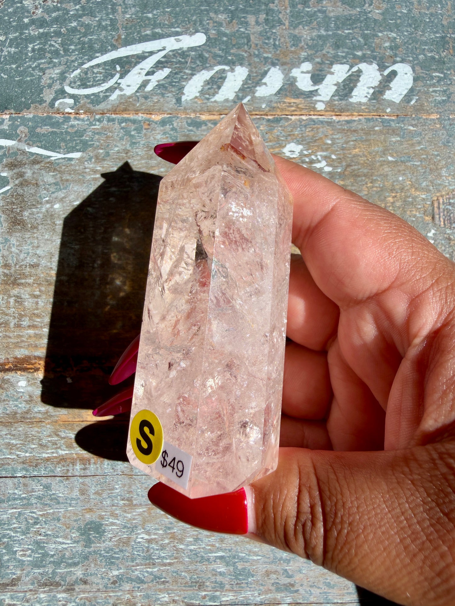Clear Fire Quartz Tower (Subtle Pink Hue) | Opt S