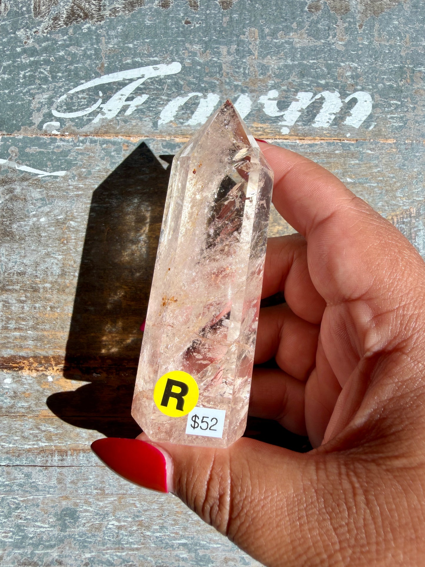 Clear Fire Quartz Tower (Subtle Pink Hue) | Opt R