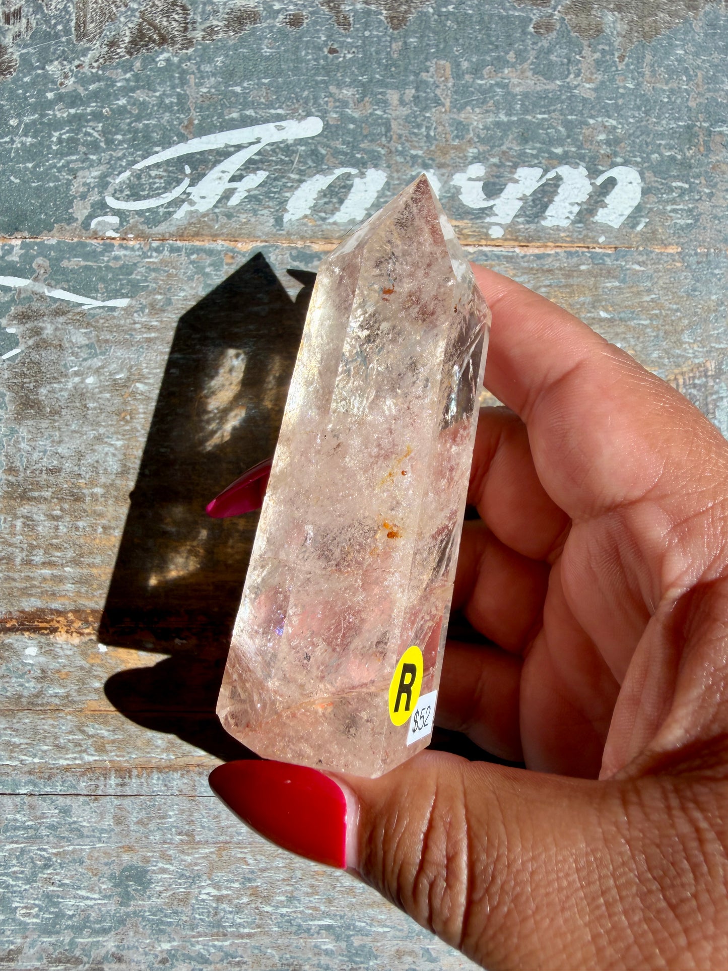 Clear Fire Quartz Tower (Subtle Pink Hue) | Opt R