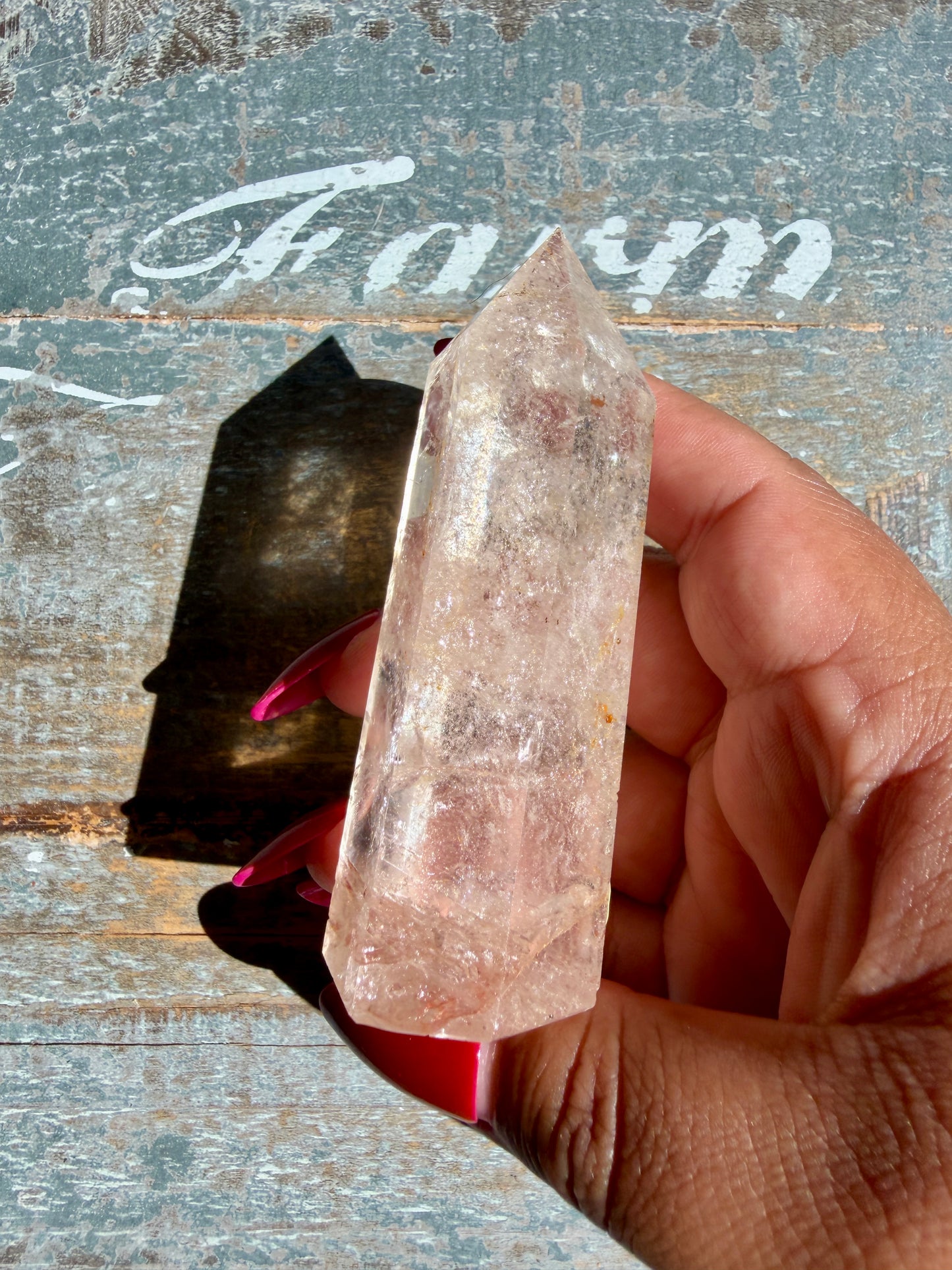 Clear Fire Quartz Tower (Subtle Pink Hue) | Opt R