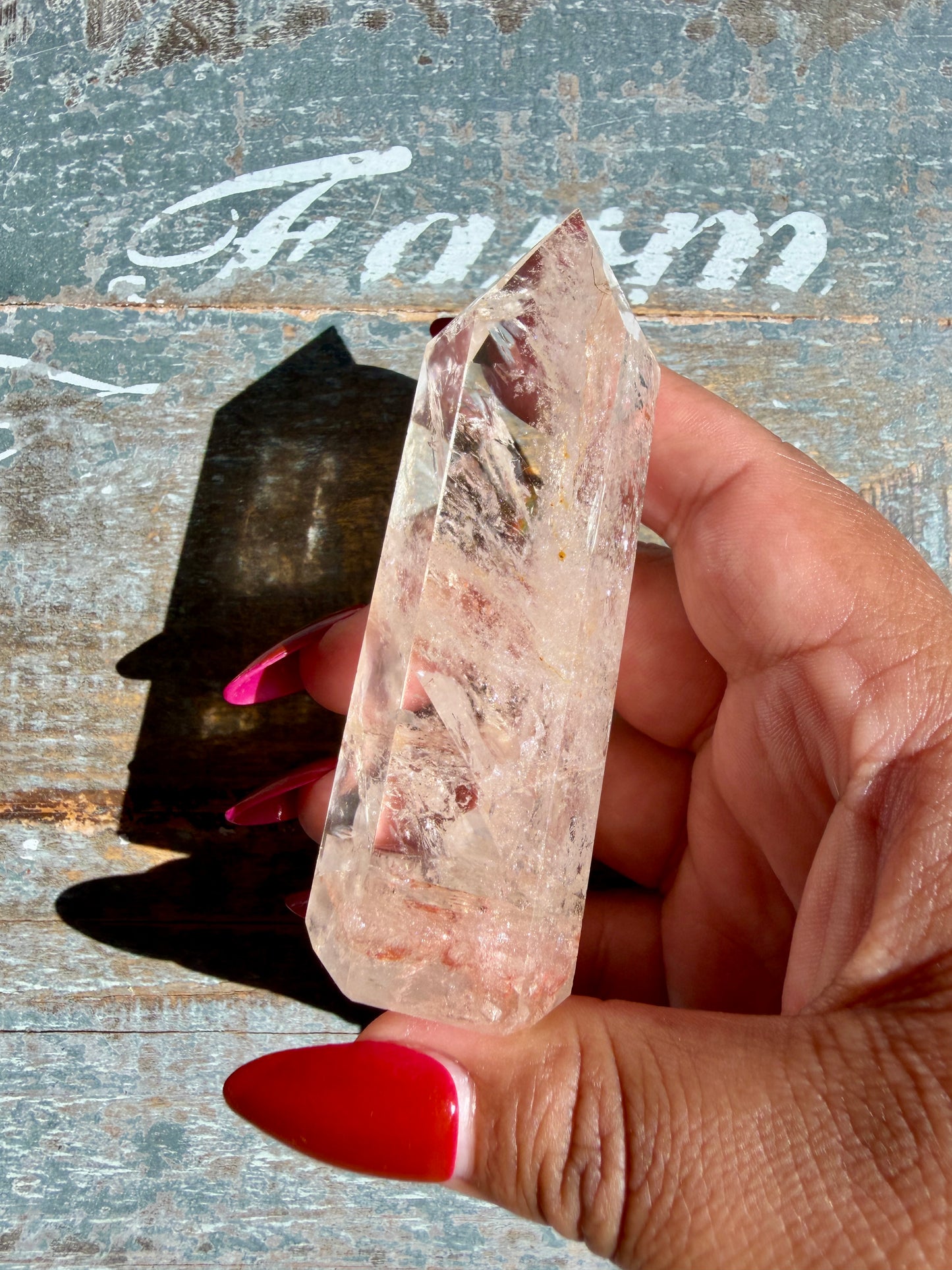 Clear Fire Quartz Tower (Subtle Pink Hue) | Opt R