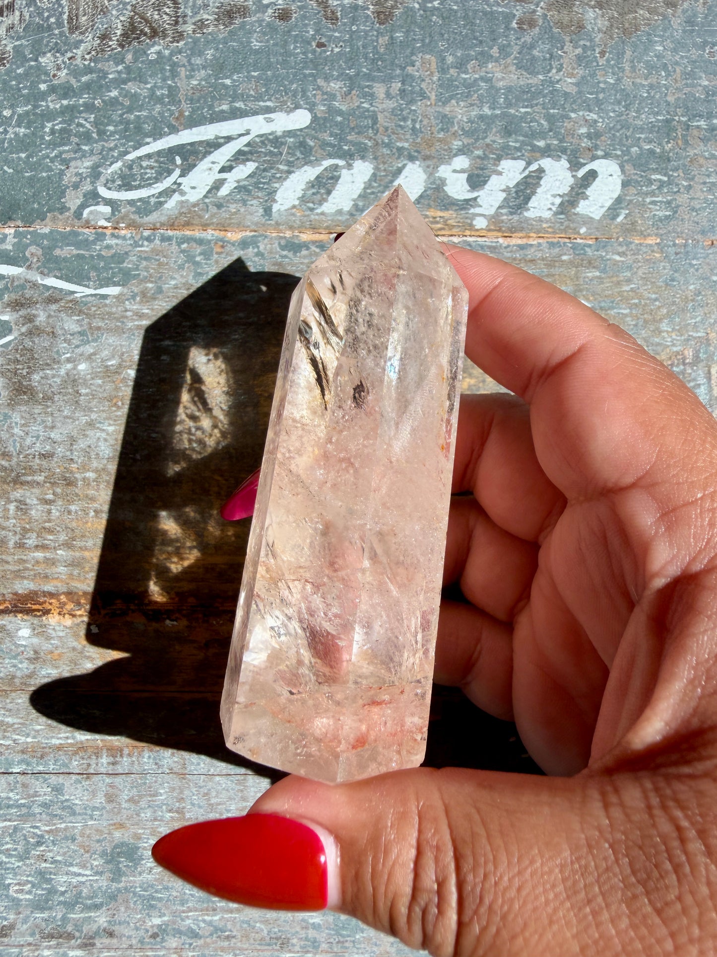 Clear Fire Quartz Tower (Subtle Pink Hue) | Opt R