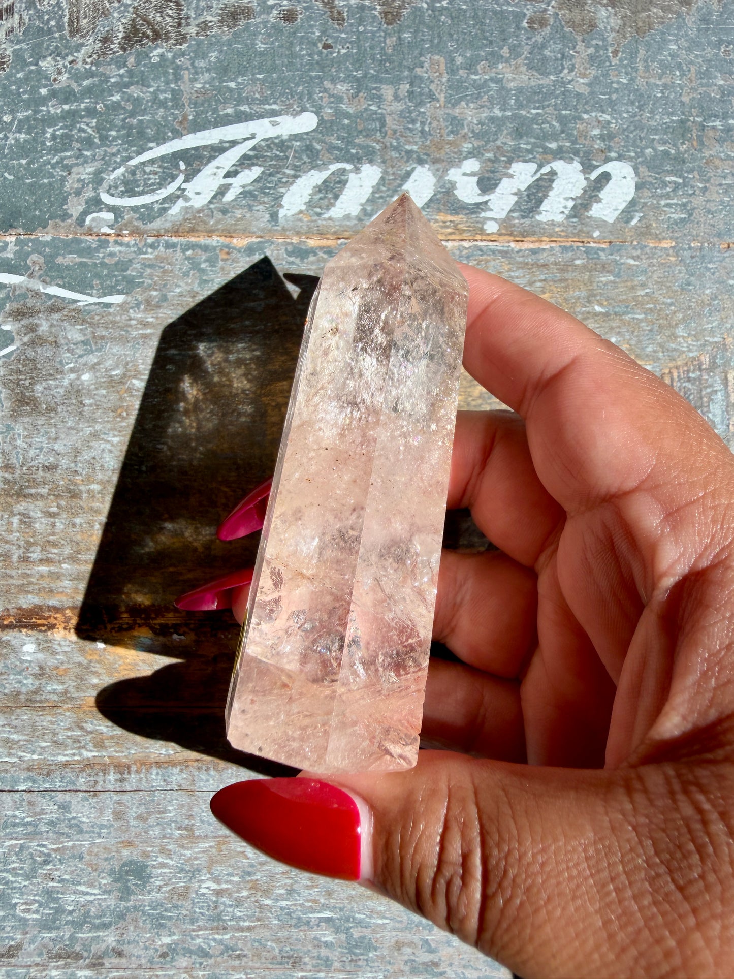 Clear Fire Quartz Tower (Subtle Pink Hue) | Opt R