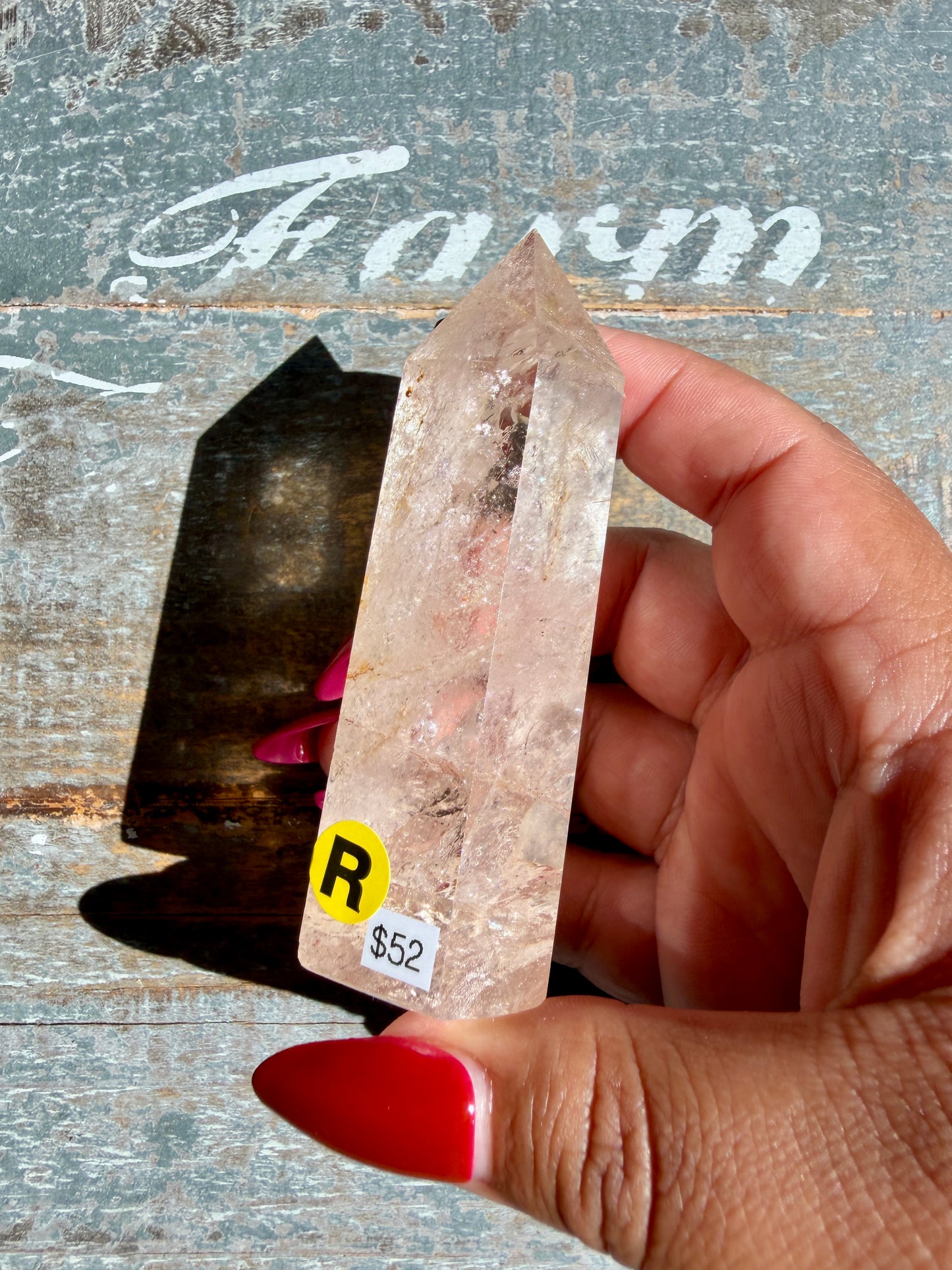 Clear Fire Quartz Tower (Subtle Pink Hue) | Opt R