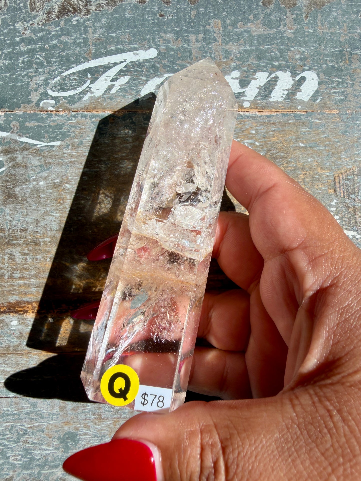 Clear Fire Quartz Tower (Subtle Pink Hue) | Opt Q
