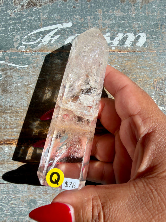 Clear Fire Quartz Tower (Subtle Pink Hue) | Opt Q