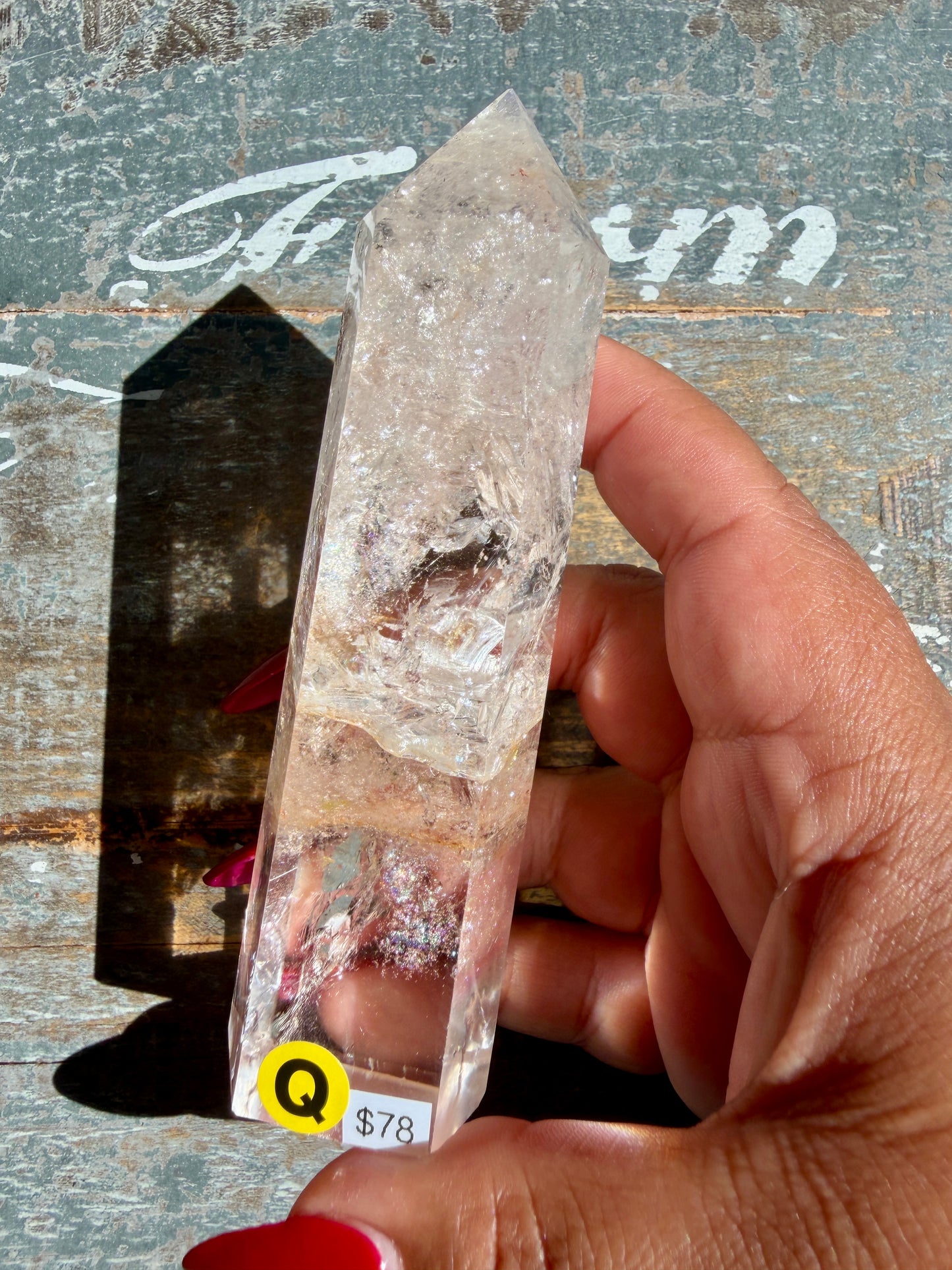 Clear Fire Quartz Tower (Subtle Pink Hue) | Opt Q