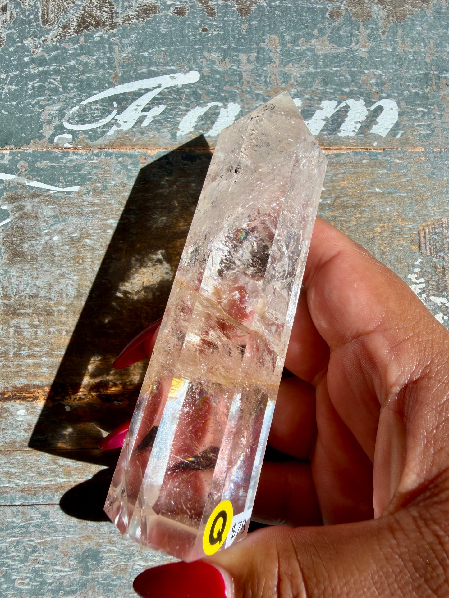 Clear Fire Quartz Tower (Subtle Pink Hue) | Opt Q