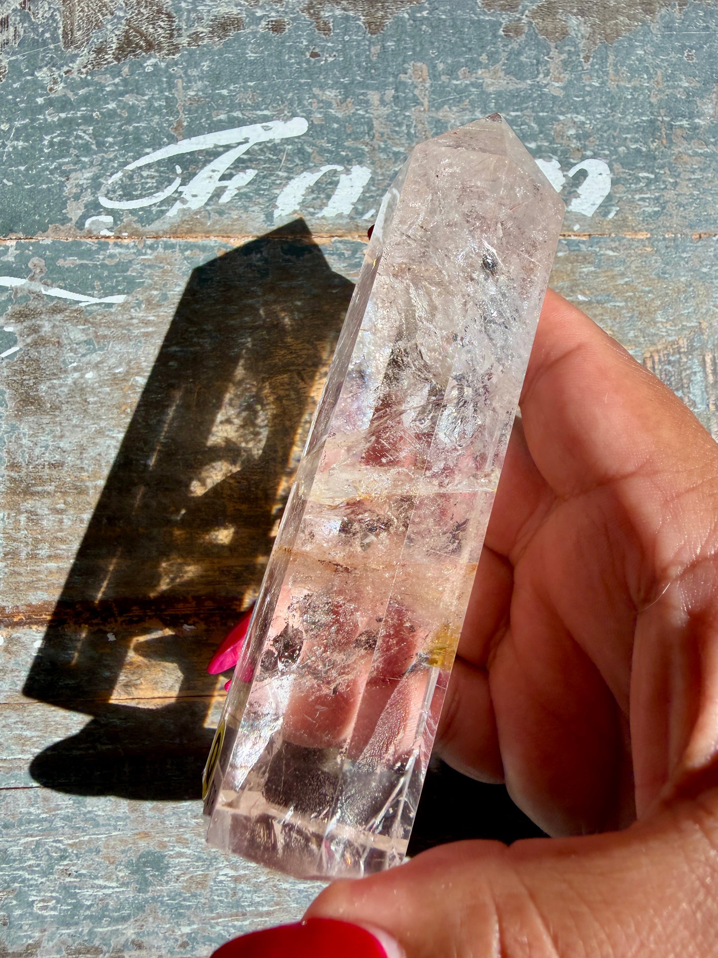 Clear Fire Quartz Tower (Subtle Pink Hue) | Opt Q