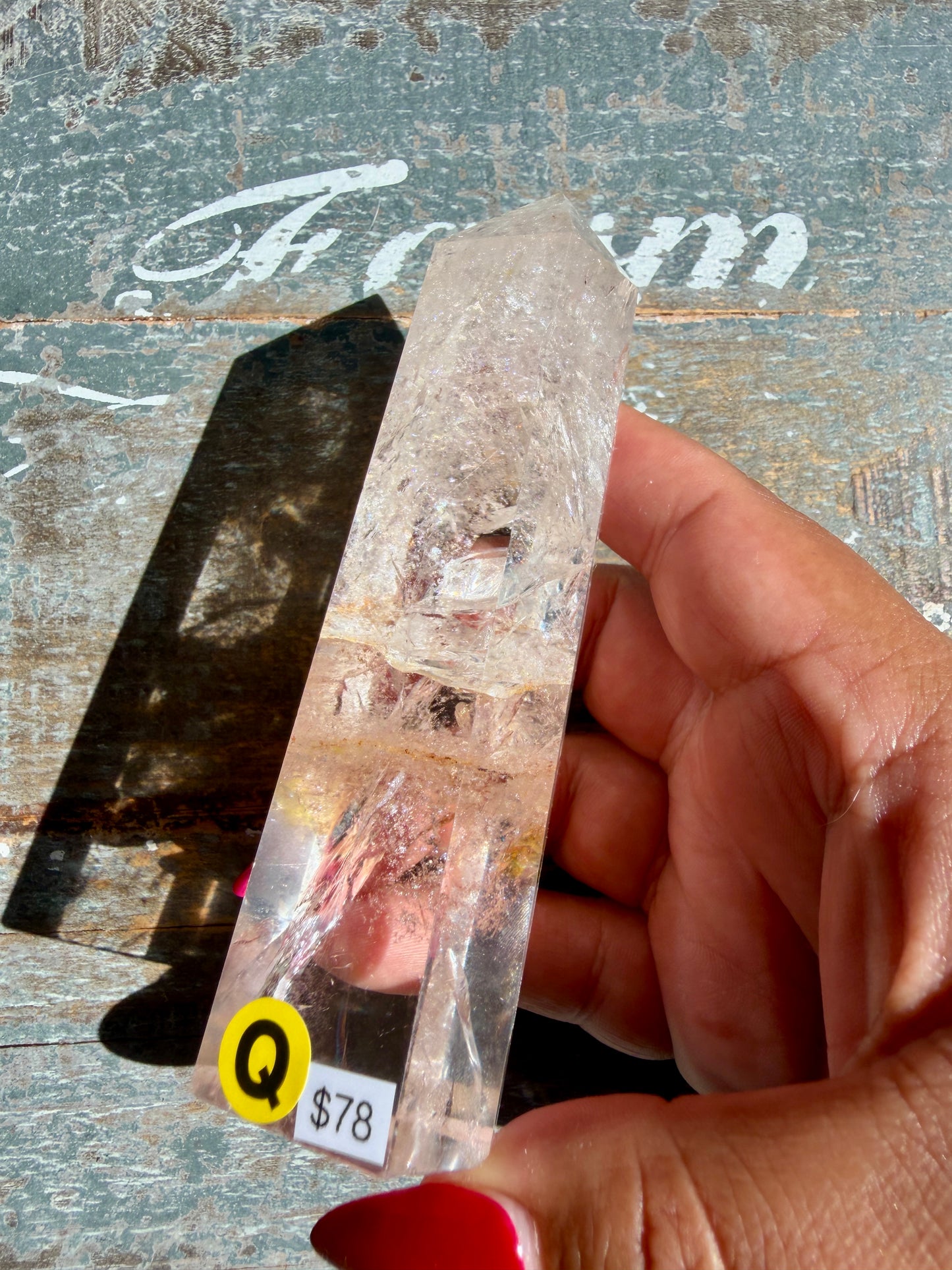 Clear Fire Quartz Tower (Subtle Pink Hue) | Opt Q