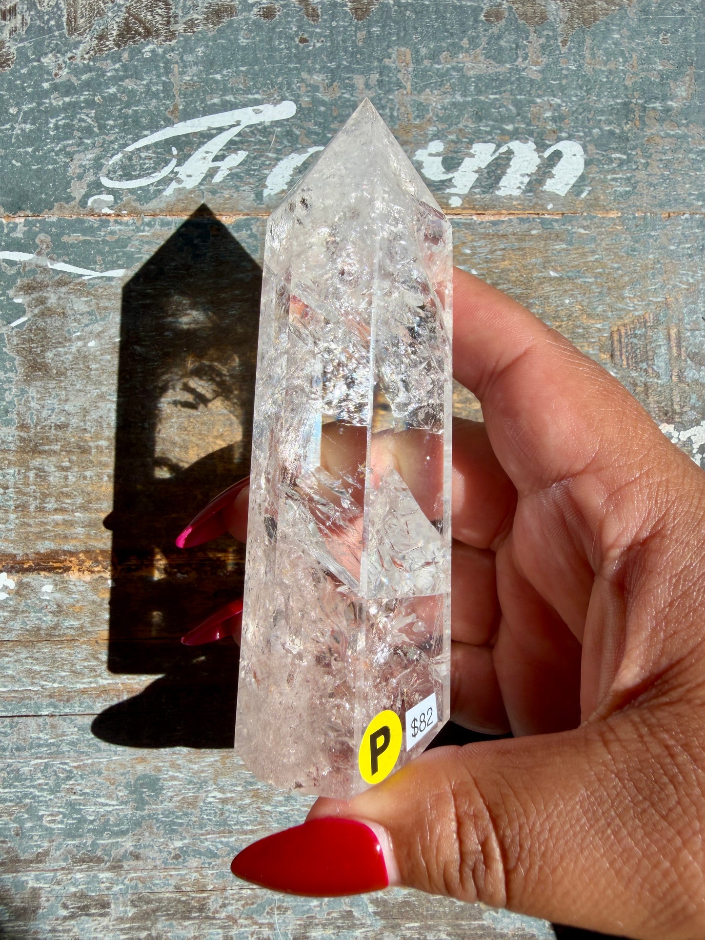 Clear Fire Quartz Tower (Subtle Pink Hue) | Opt P