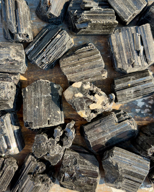 One (1) Small Black Tourmaline Raw Chunk