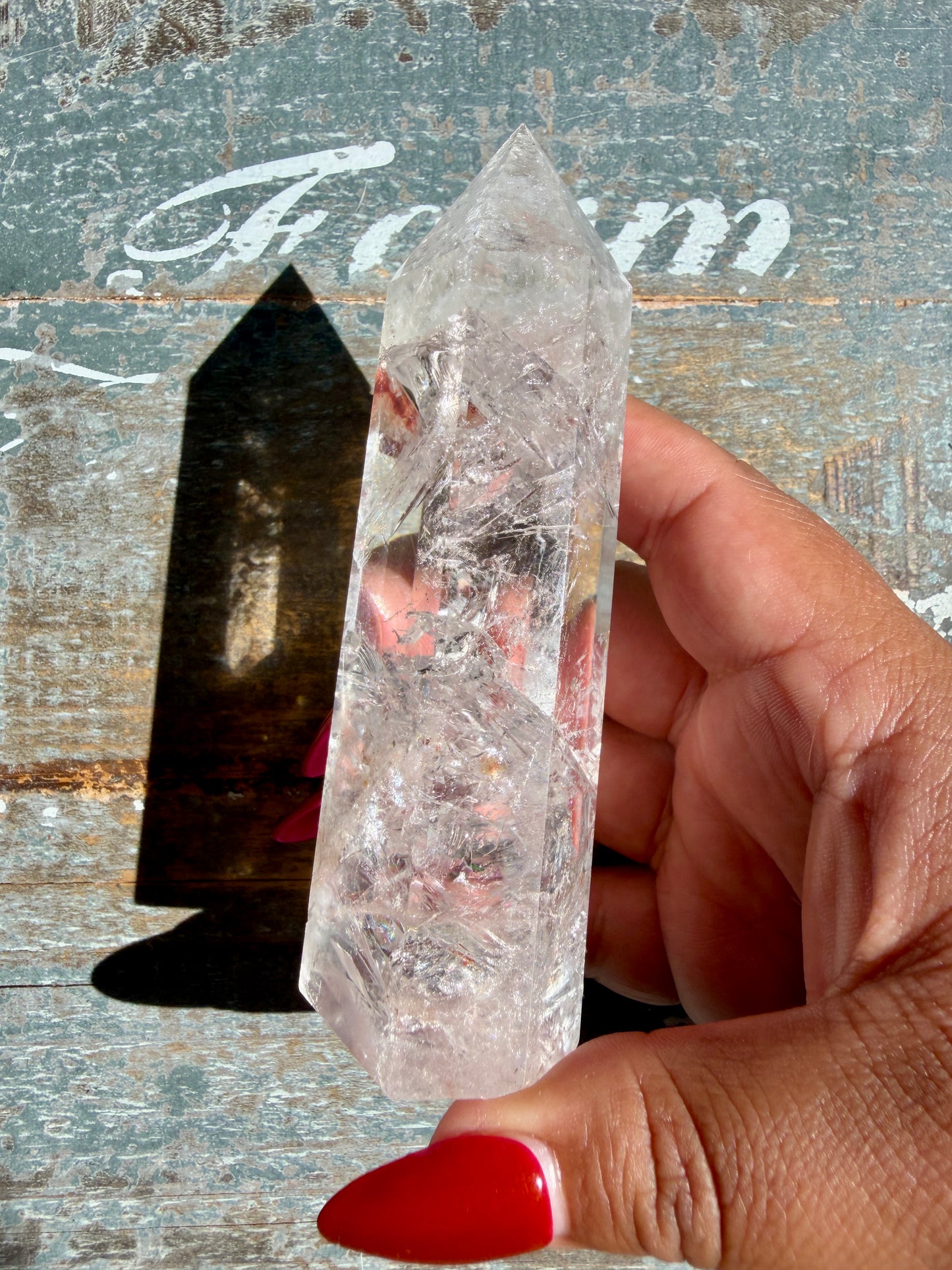 Clear Fire Quartz Tower (Subtle Pink Hue) | Opt P