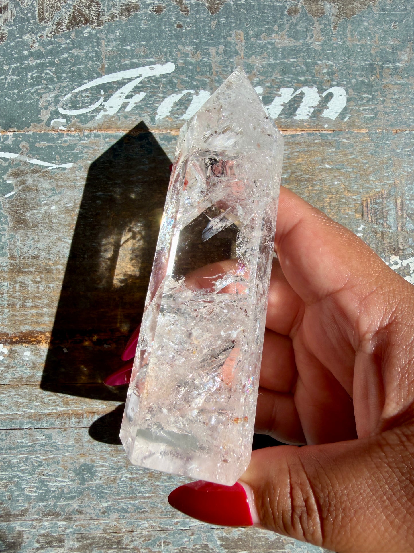Clear Fire Quartz Tower (Subtle Pink Hue) | Opt P