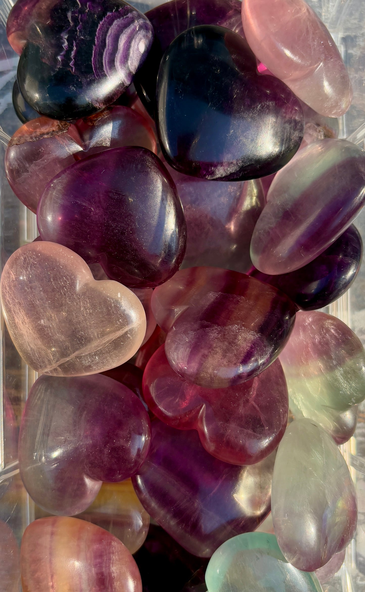 One (1) Candy Fluorite Small Heart | Intuitively Chosen