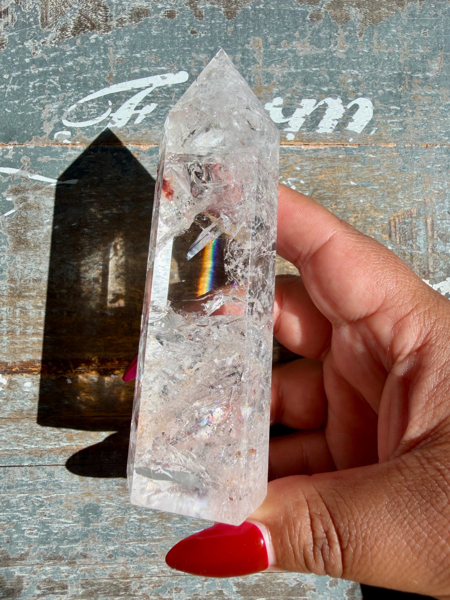 Clear Fire Quartz Tower (Subtle Pink Hue) | Opt P