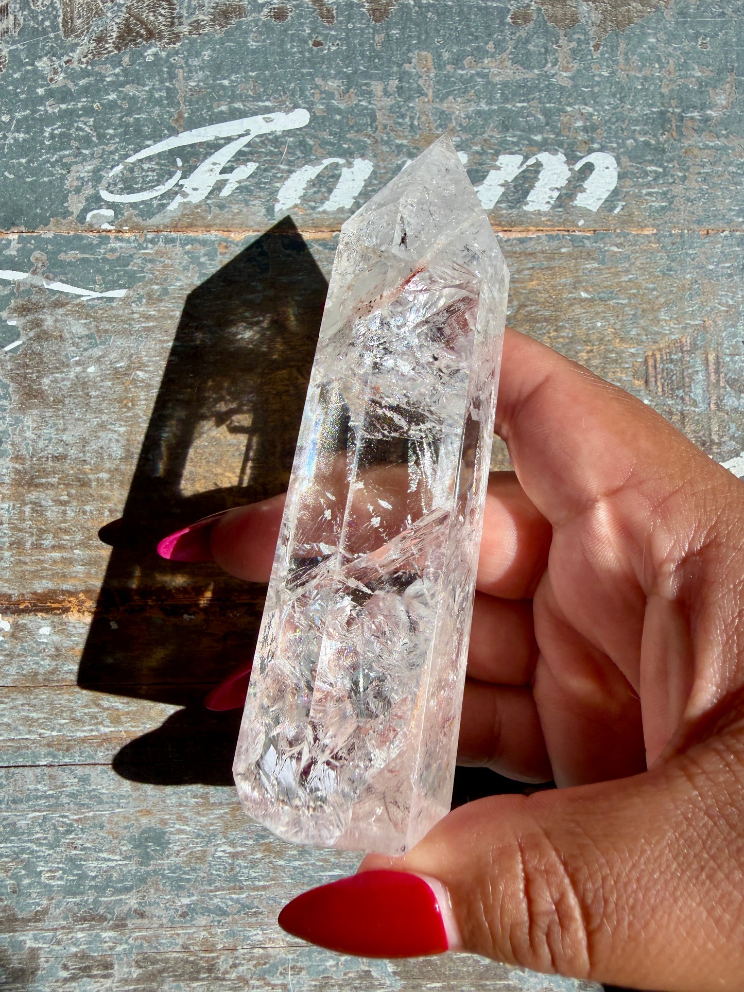Clear Fire Quartz Tower (Subtle Pink Hue) | Opt P