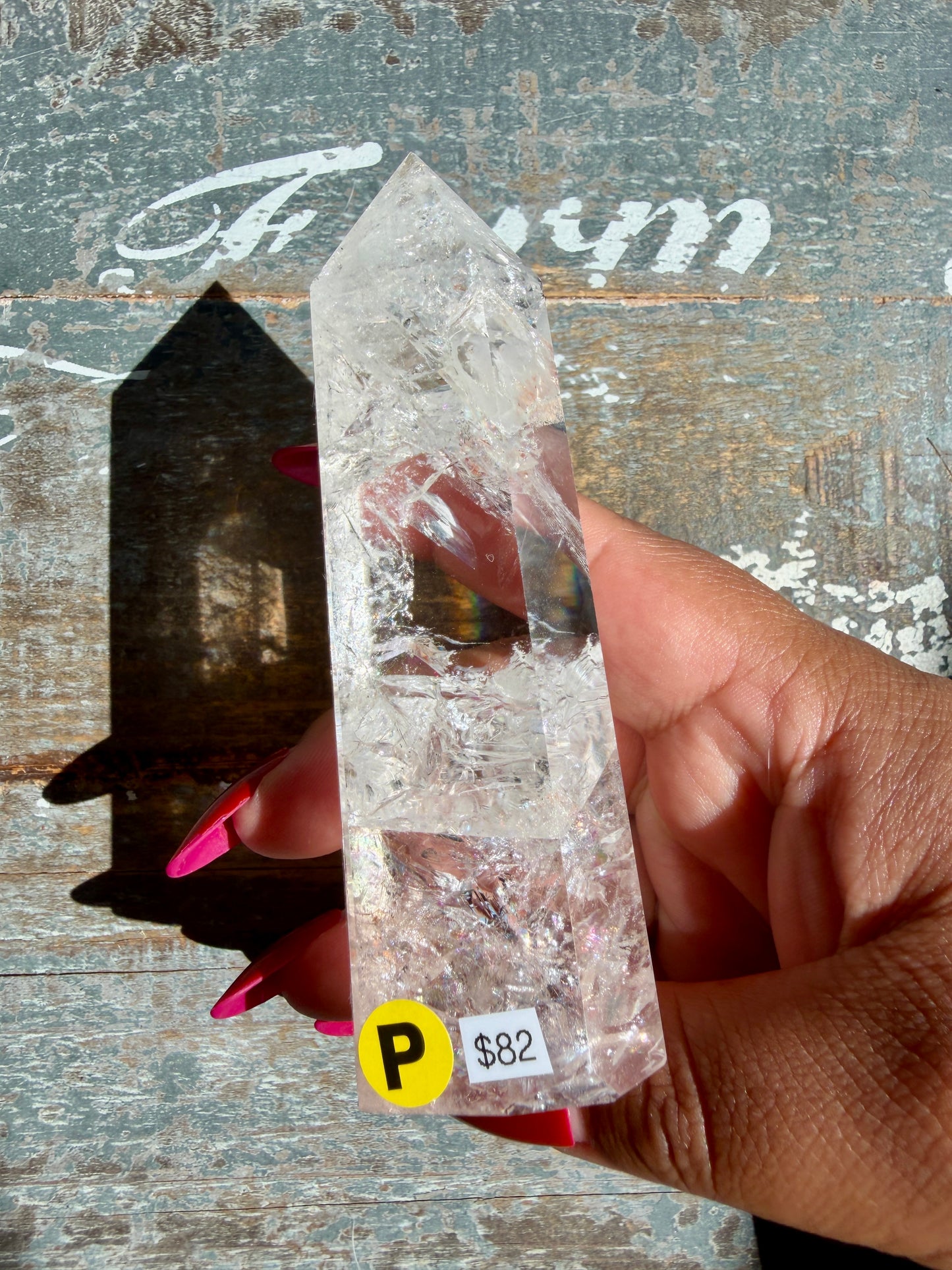 Clear Fire Quartz Tower (Subtle Pink Hue) | Opt P