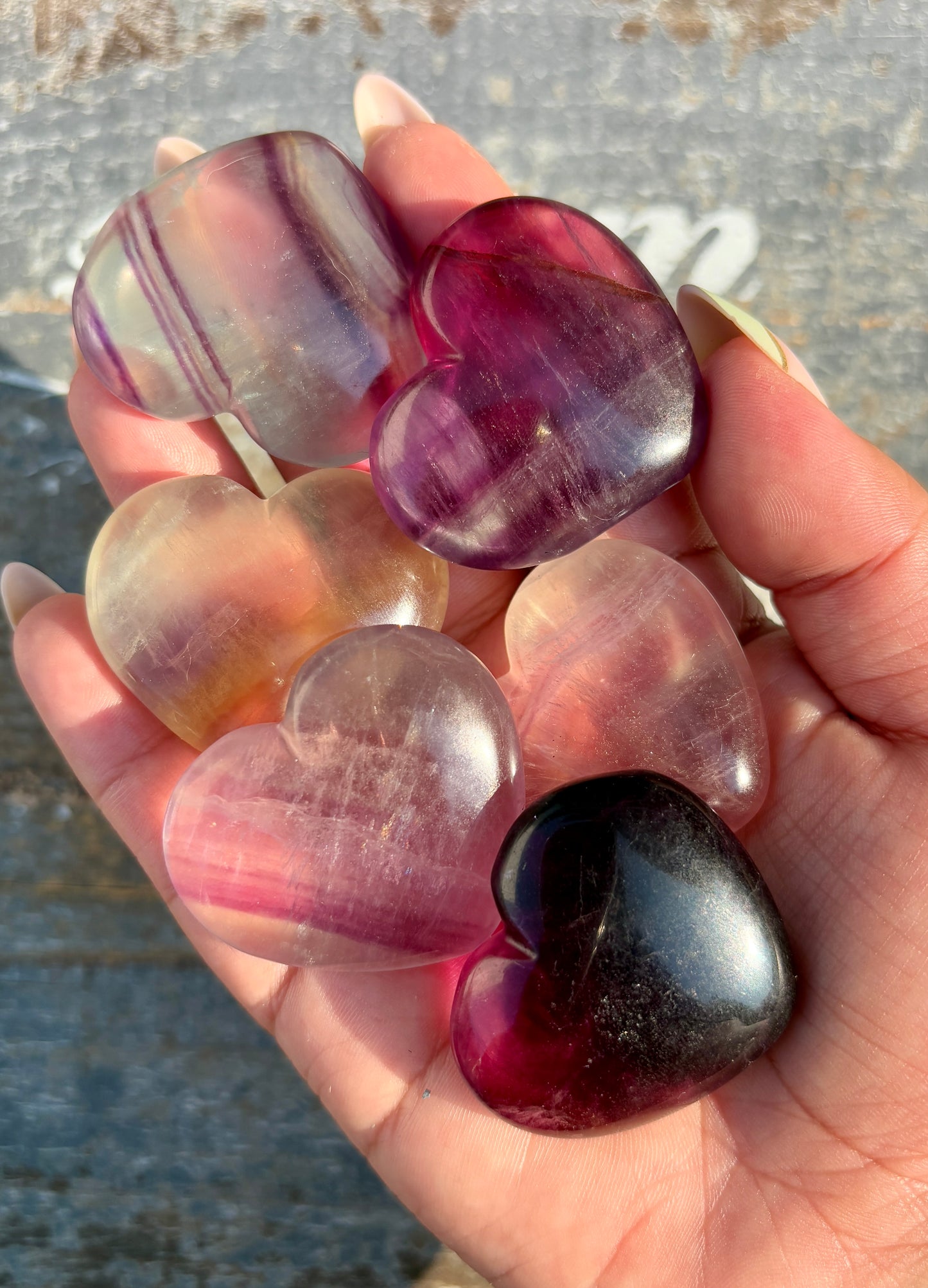 One (1) Candy Fluorite Small Heart | Intuitively Chosen