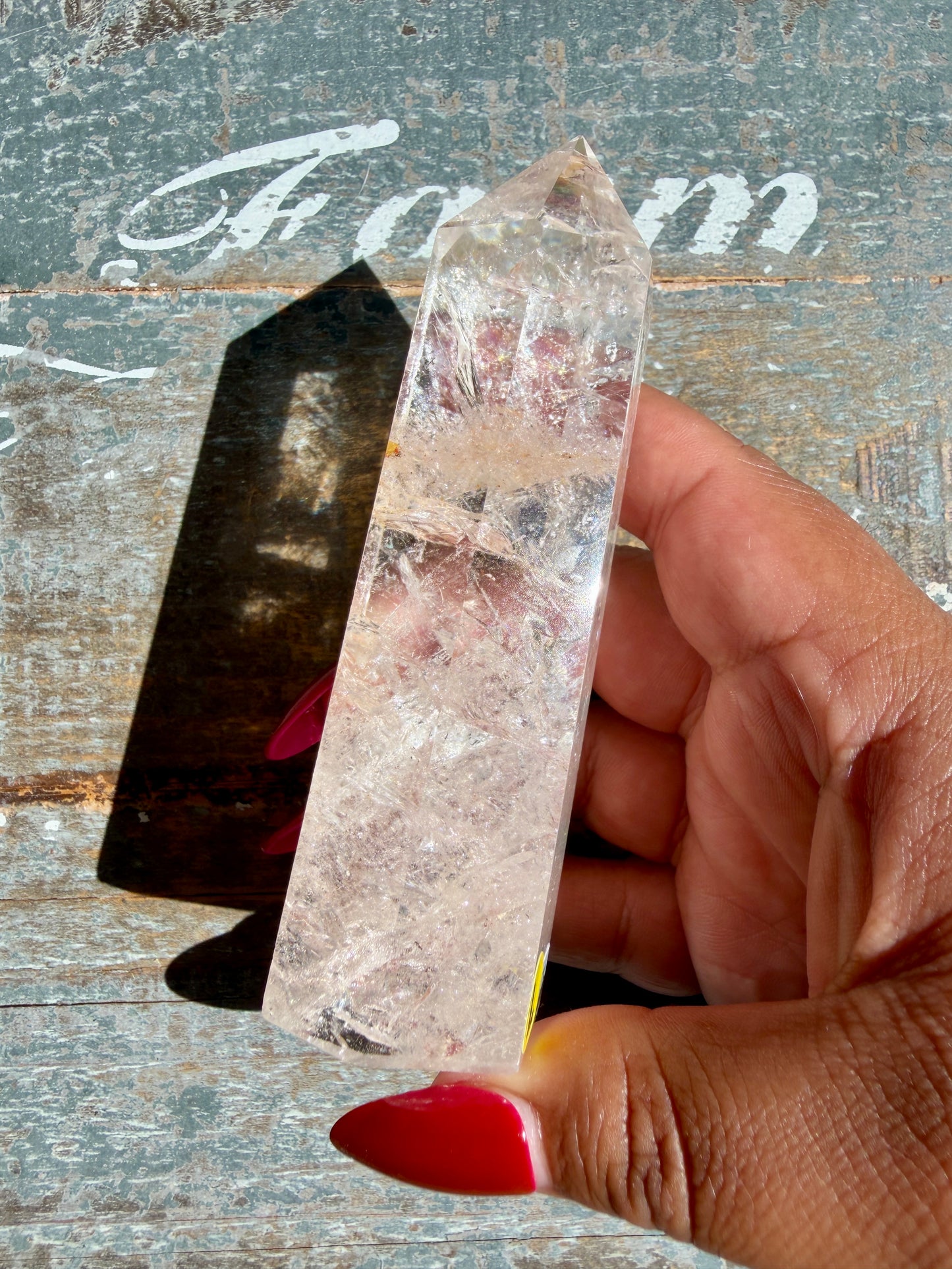 Clear Fire Quartz Tower (Subtle Pink Hue) | Opt L