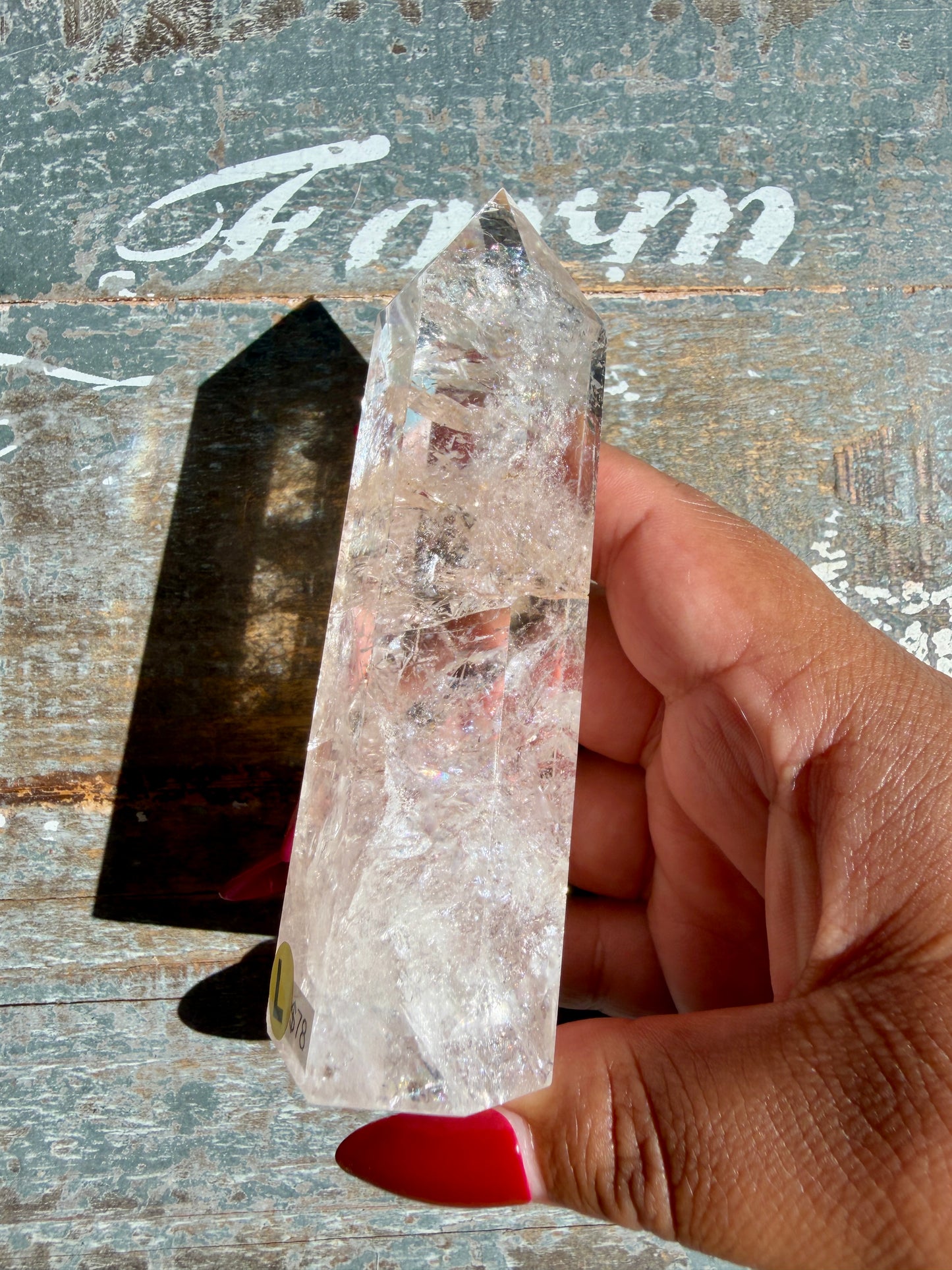 Clear Fire Quartz Tower (Subtle Pink Hue) | Opt L