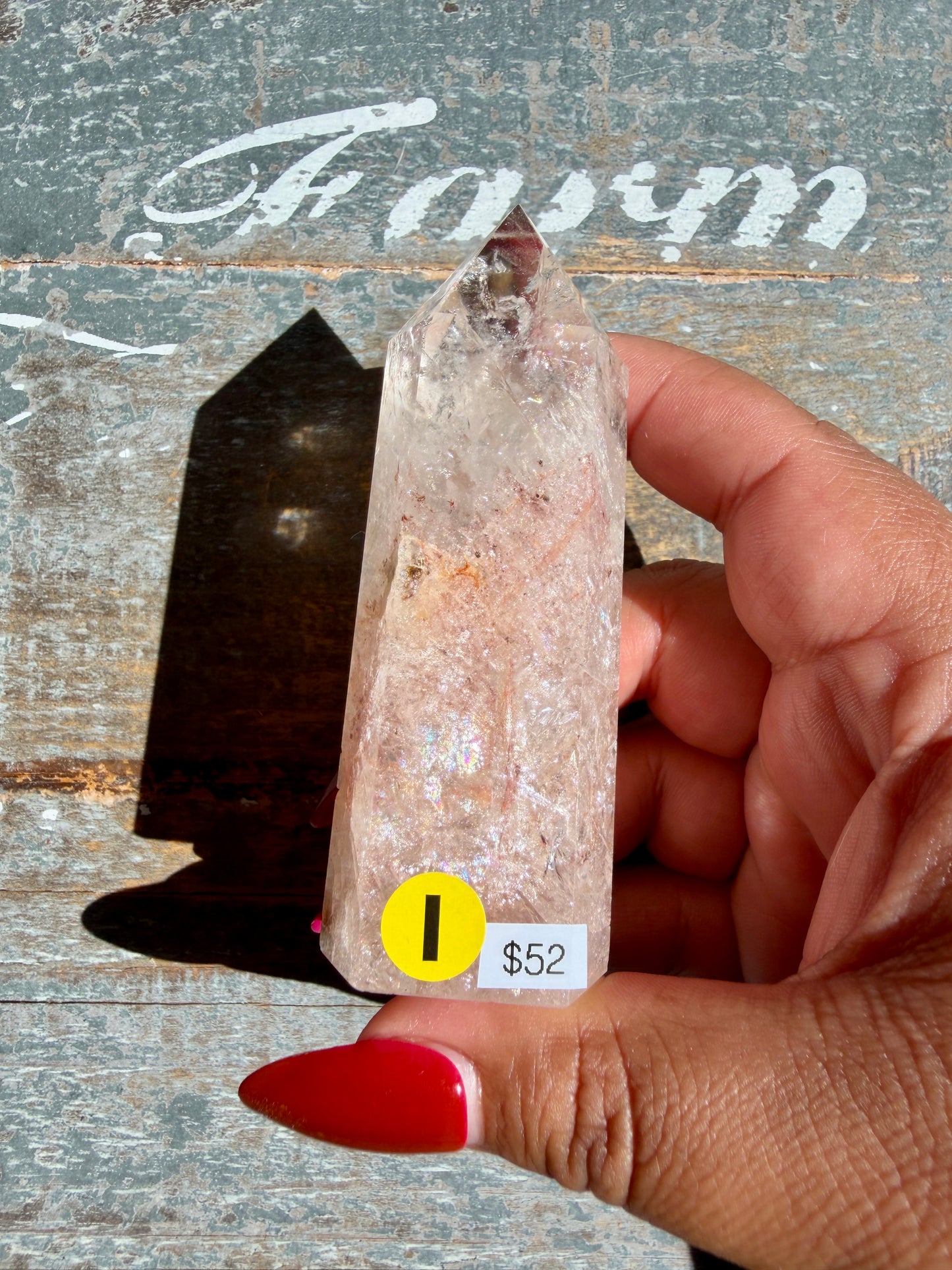 Clear Fire Quartz Tower (Subtle Pink Hue) | Opt I
