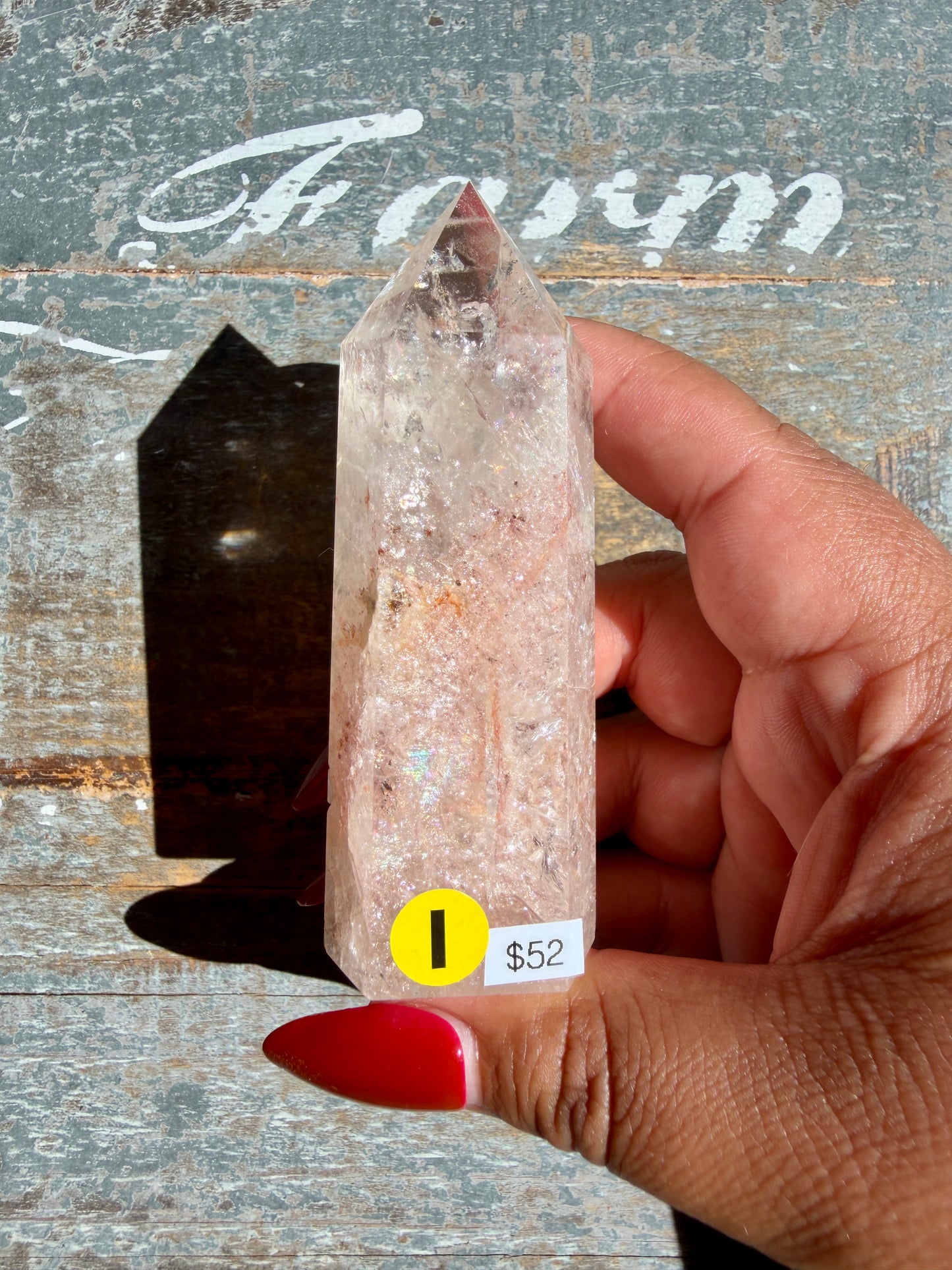 Clear Fire Quartz Tower (Subtle Pink Hue) | Opt I
