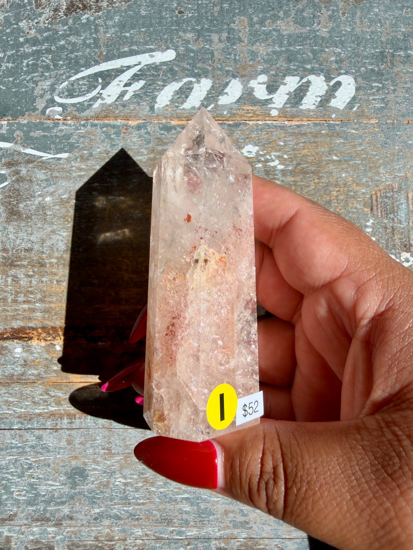 Clear Fire Quartz Tower (Subtle Pink Hue) | Opt I