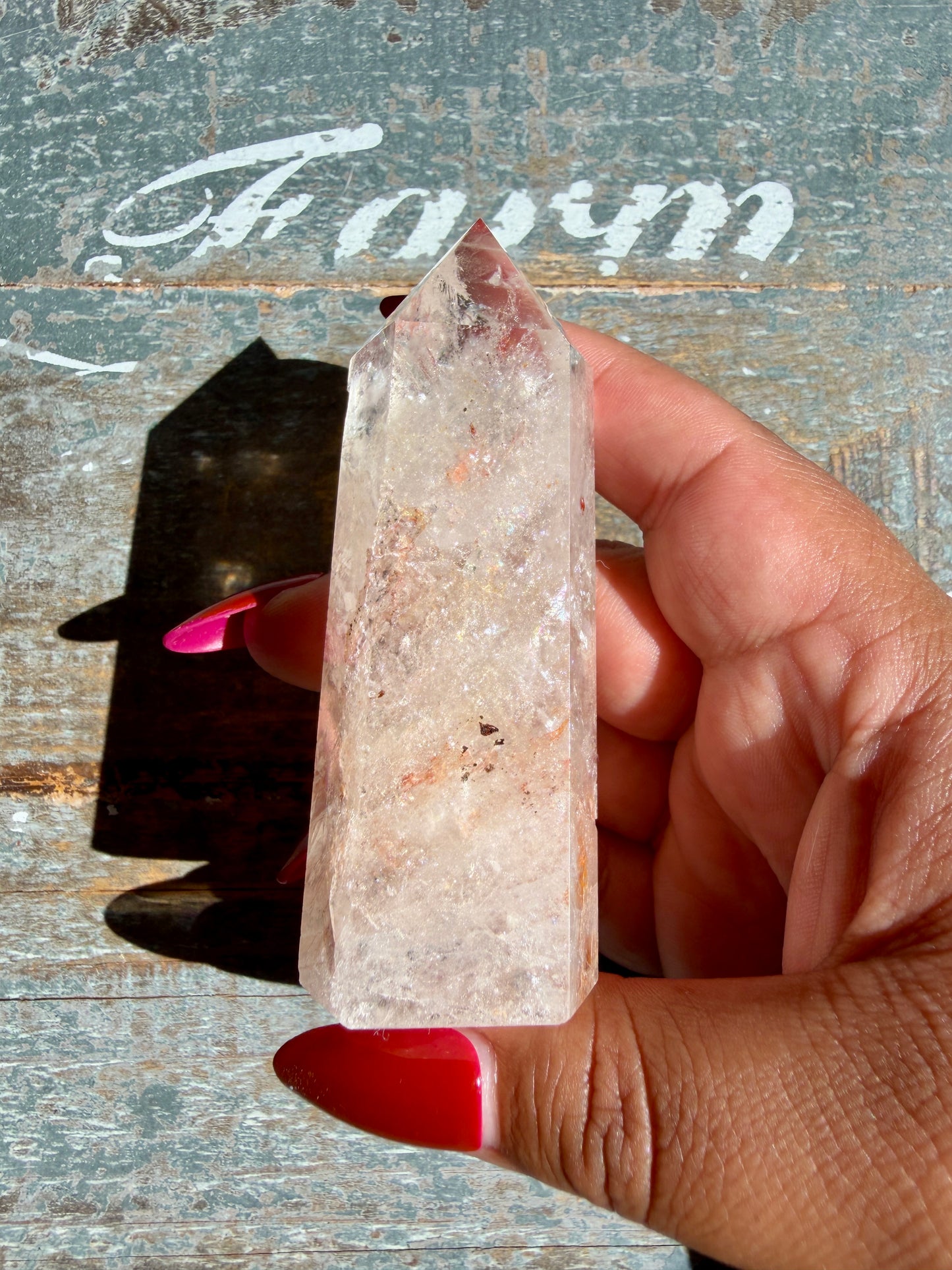 Clear Fire Quartz Tower (Subtle Pink Hue) | Opt I