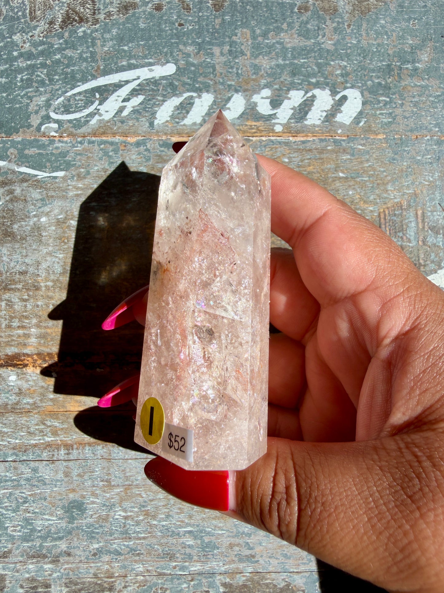 Clear Fire Quartz Tower (Subtle Pink Hue) | Opt I