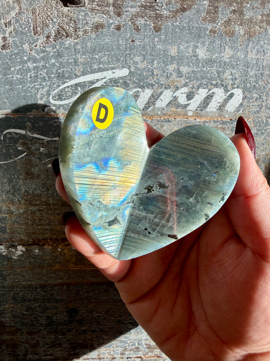 Gorgeous Labradorite 3D Heart | Madagascar | Opt D