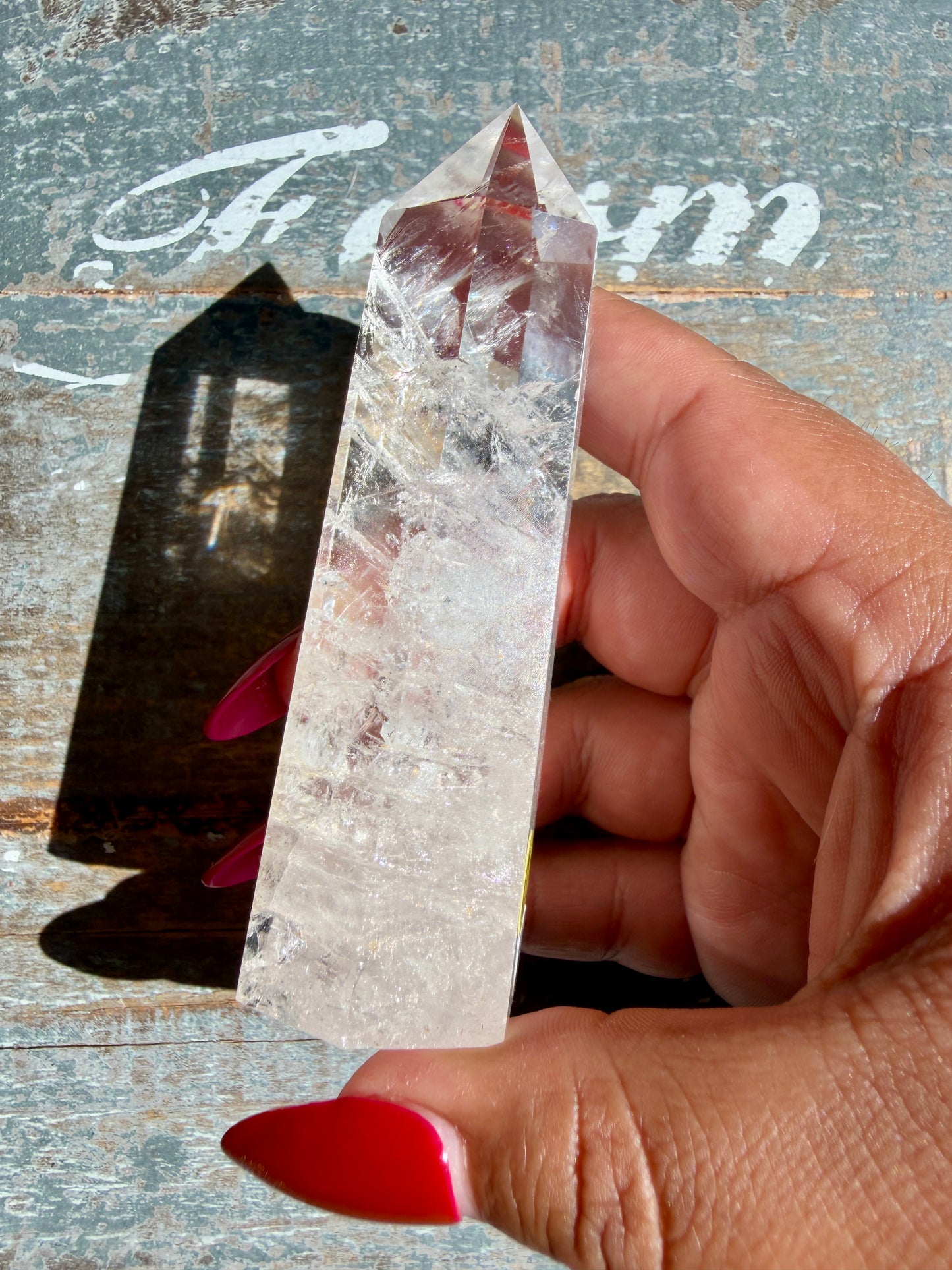 Clear Fire Quartz Tower (Subtle Pink Hue) | Opt O