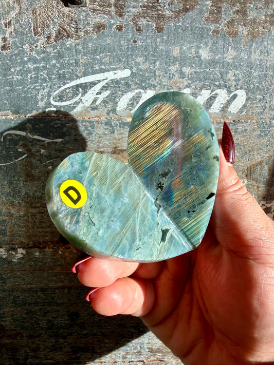Gorgeous Labradorite 3D Heart | Madagascar | Opt D