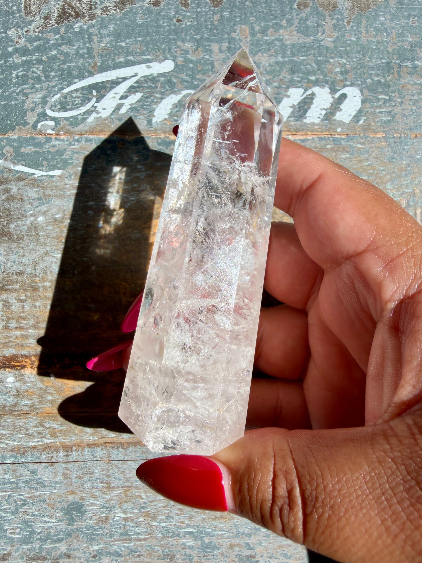 Clear Fire Quartz Tower (Subtle Pink Hue) | Opt O