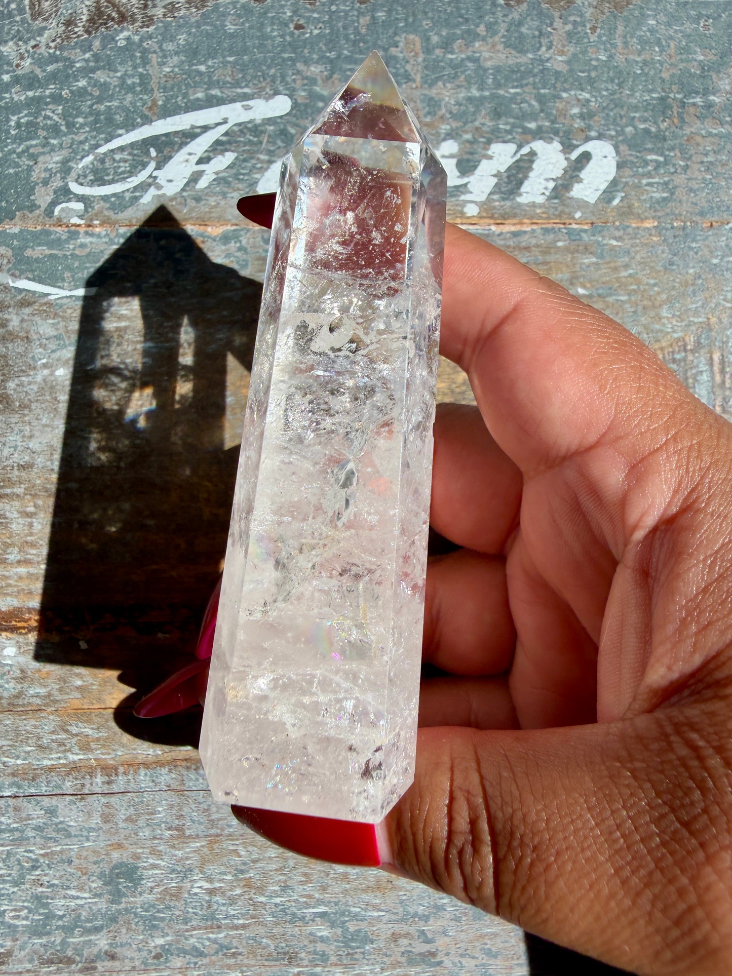Clear Fire Quartz Tower (Subtle Pink Hue) | Opt O