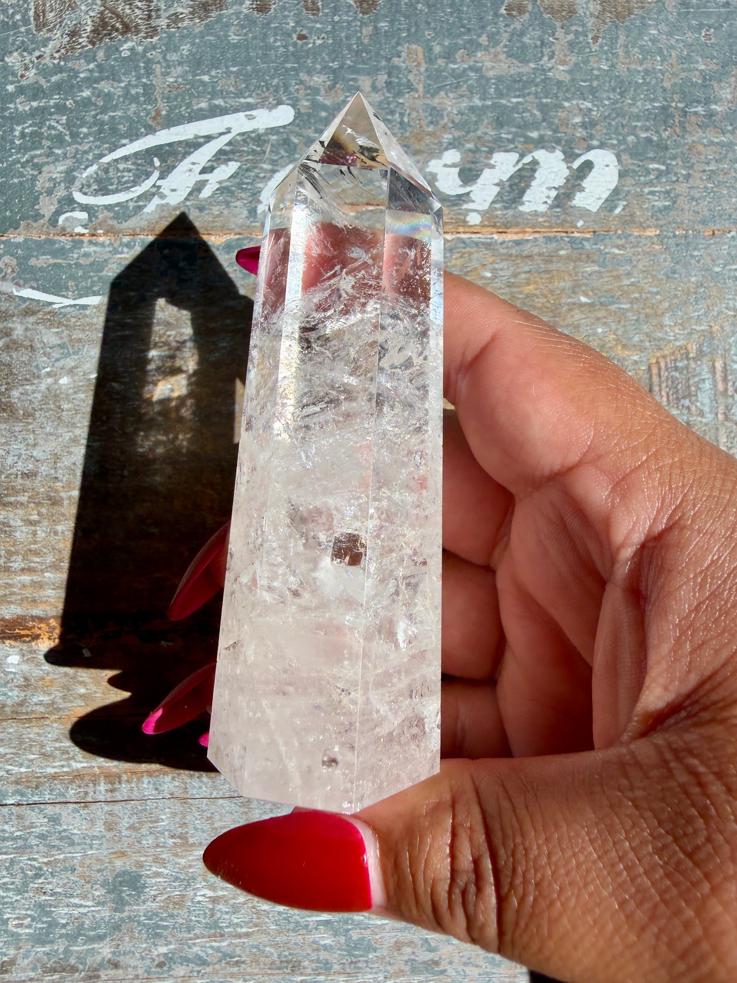 Clear Fire Quartz Tower (Subtle Pink Hue) | Opt O
