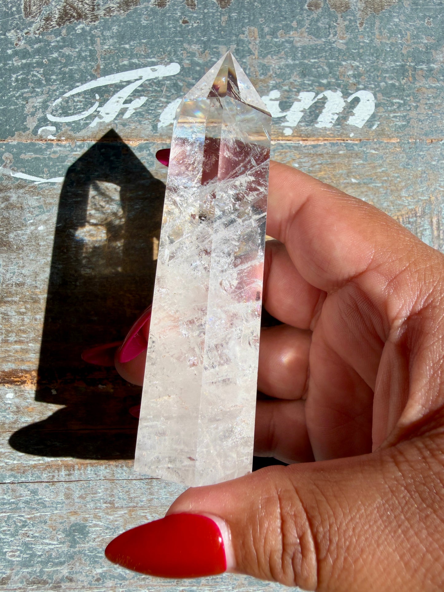 Clear Fire Quartz Tower (Subtle Pink Hue) | Opt O