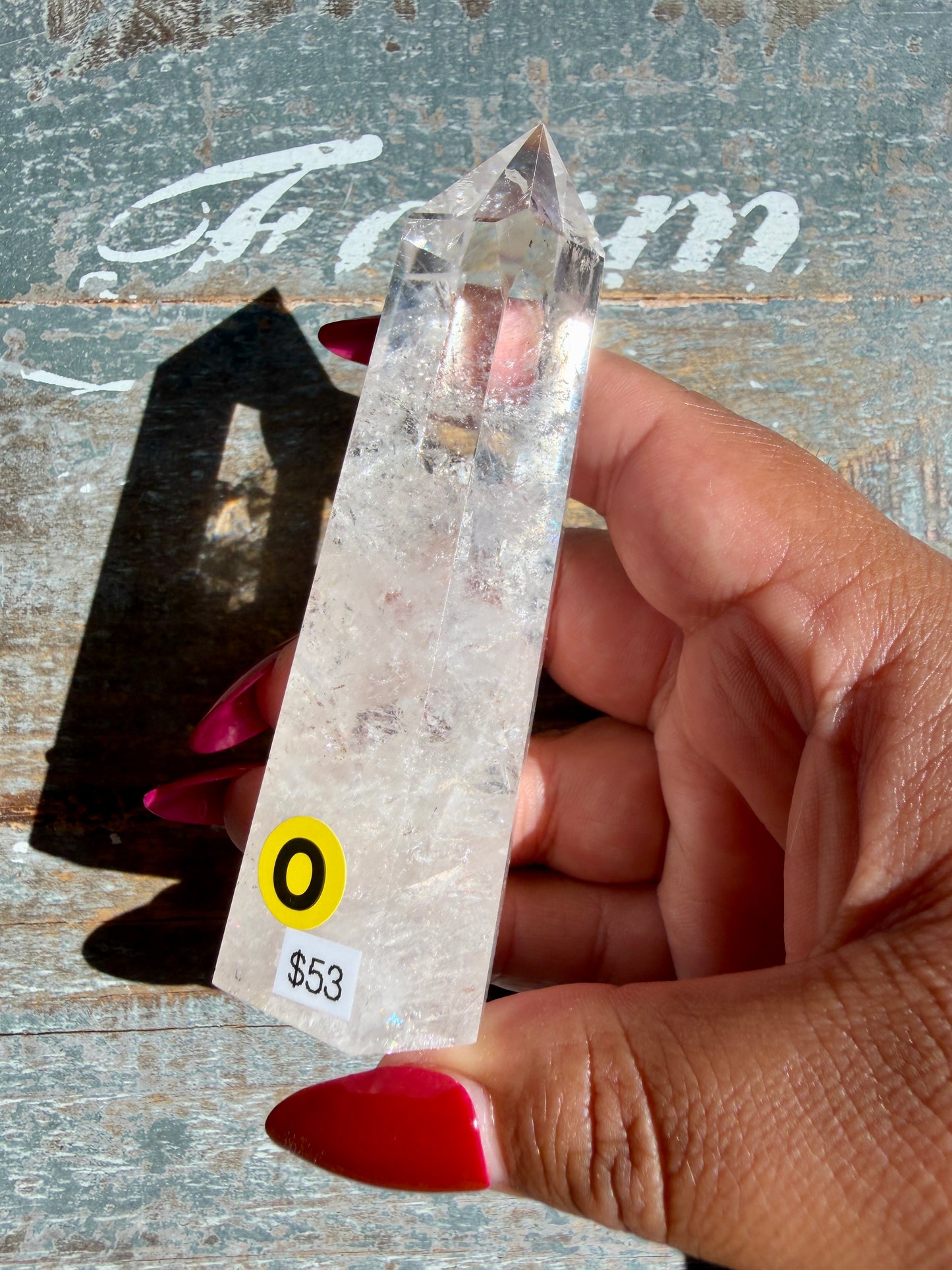 Clear Fire Quartz Tower (Subtle Pink Hue) | Opt O