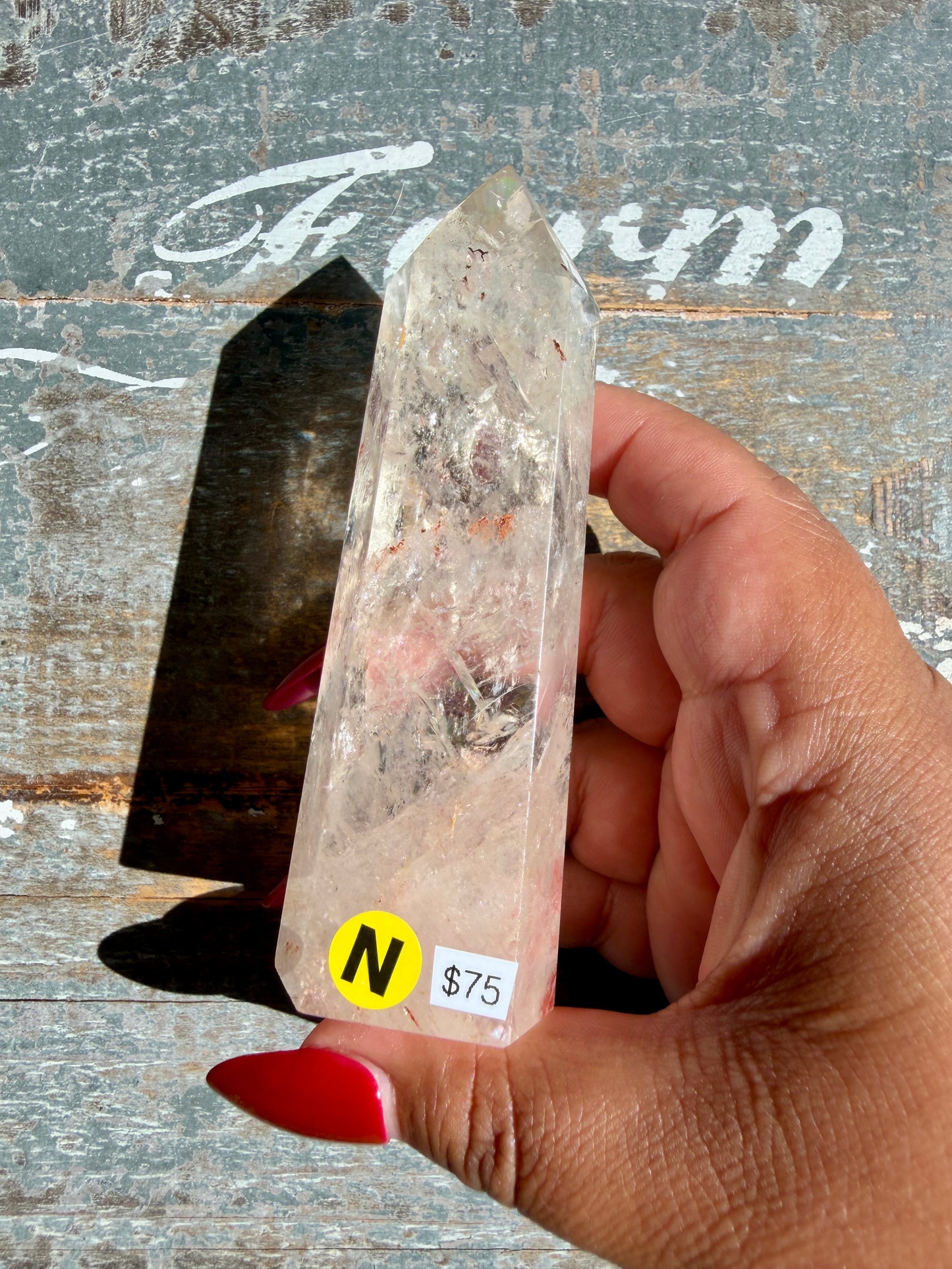 Clear Fire Quartz Tower (Subtle Pink Hue) | Opt N
