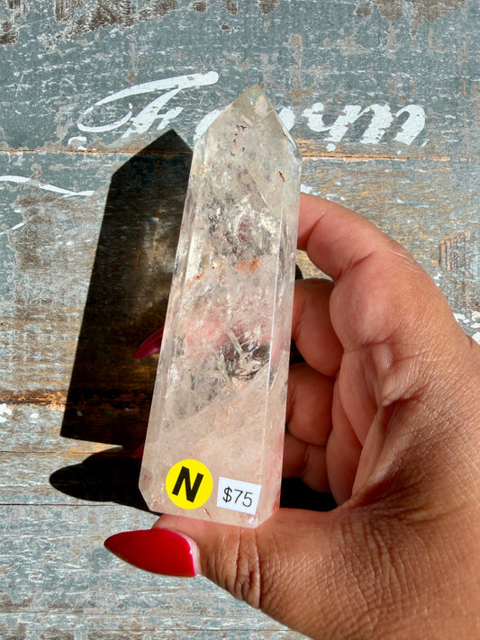 Clear Fire Quartz Tower (Subtle Pink Hue) | Opt N