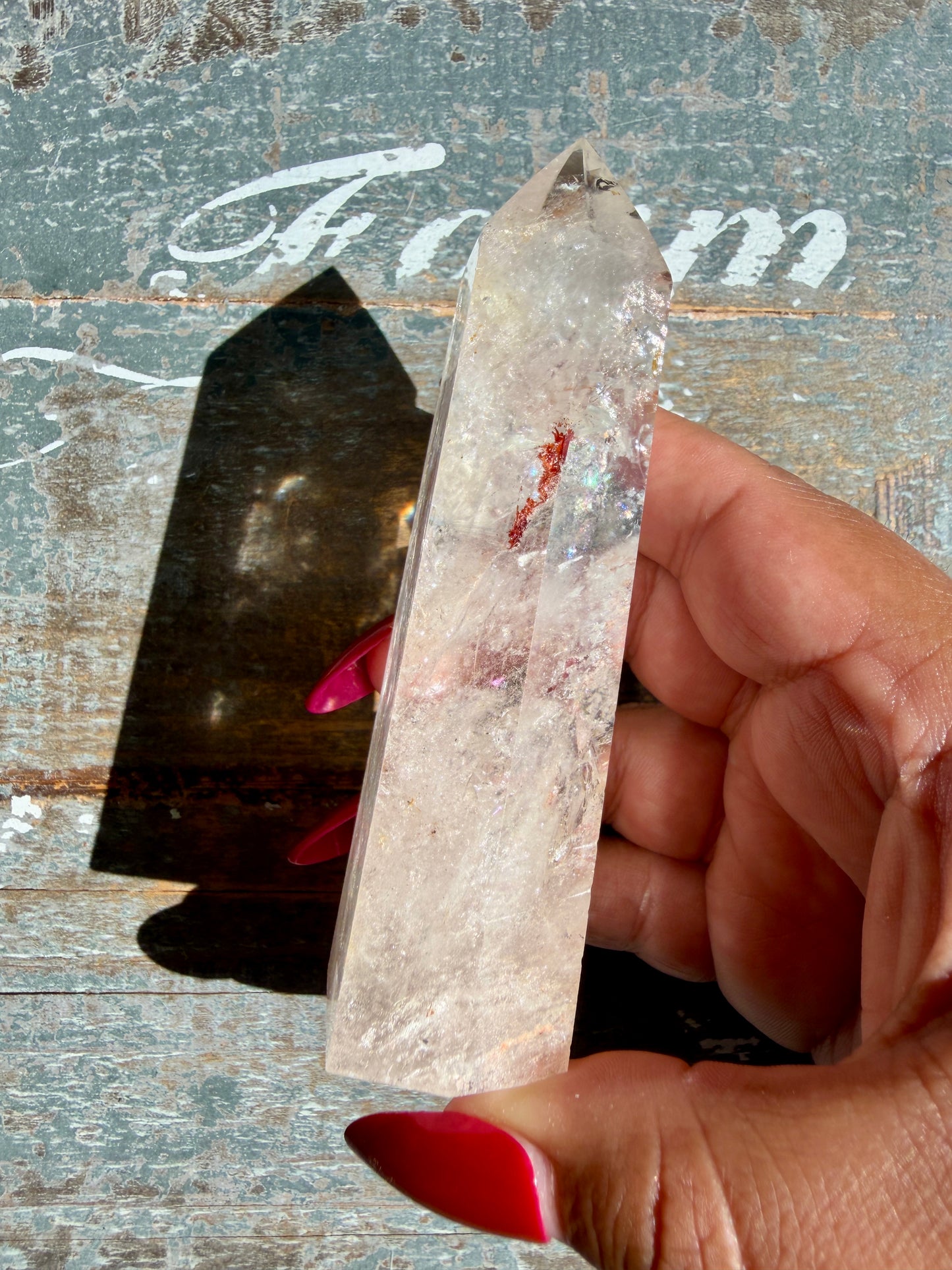 Clear Fire Quartz Tower (Subtle Pink Hue) | Opt N
