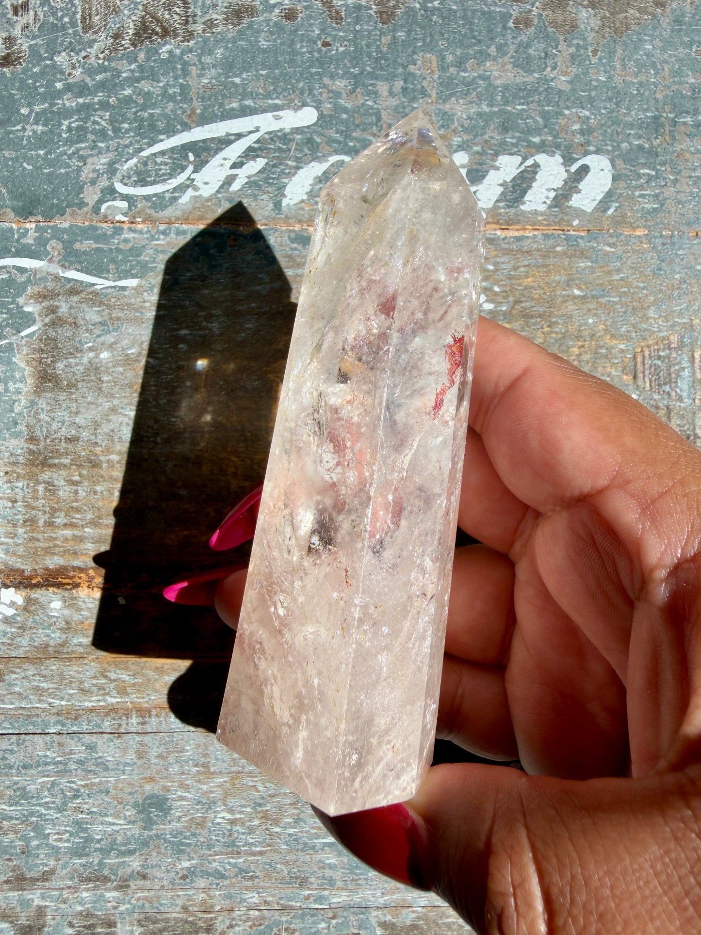 Clear Fire Quartz Tower (Subtle Pink Hue) | Opt N