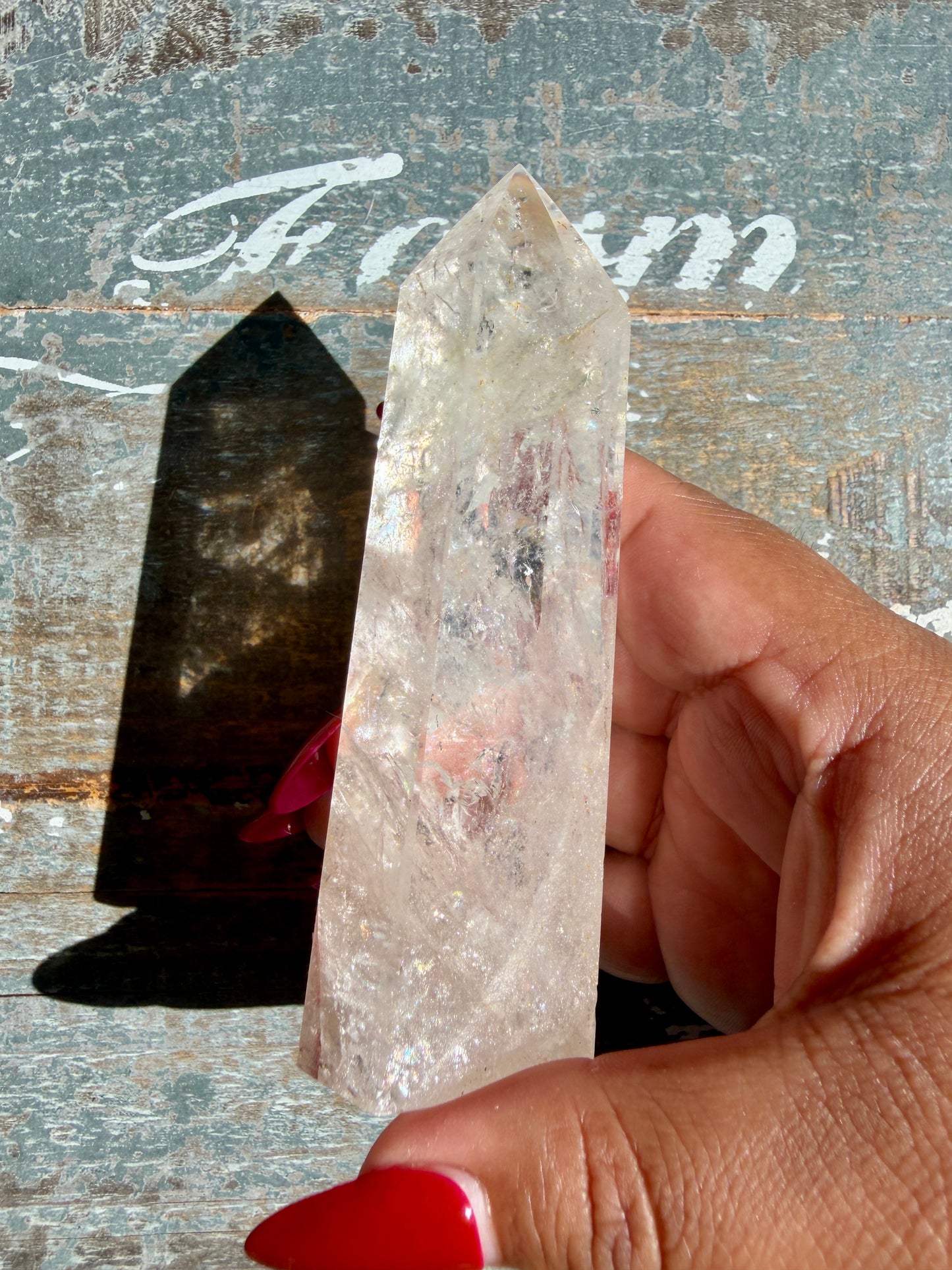 Clear Fire Quartz Tower (Subtle Pink Hue) | Opt N