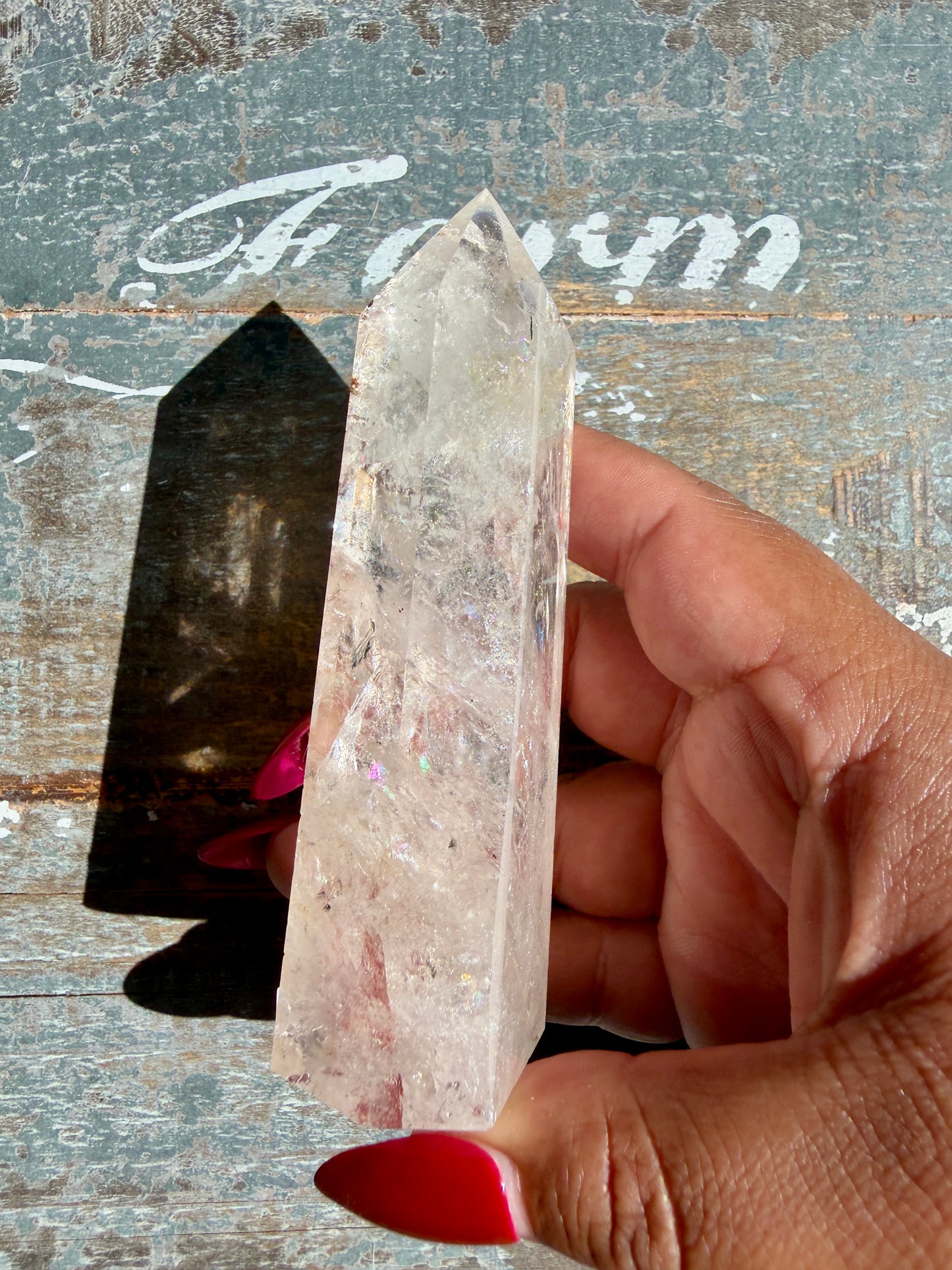 Clear Fire Quartz Tower (Subtle Pink Hue) | Opt N