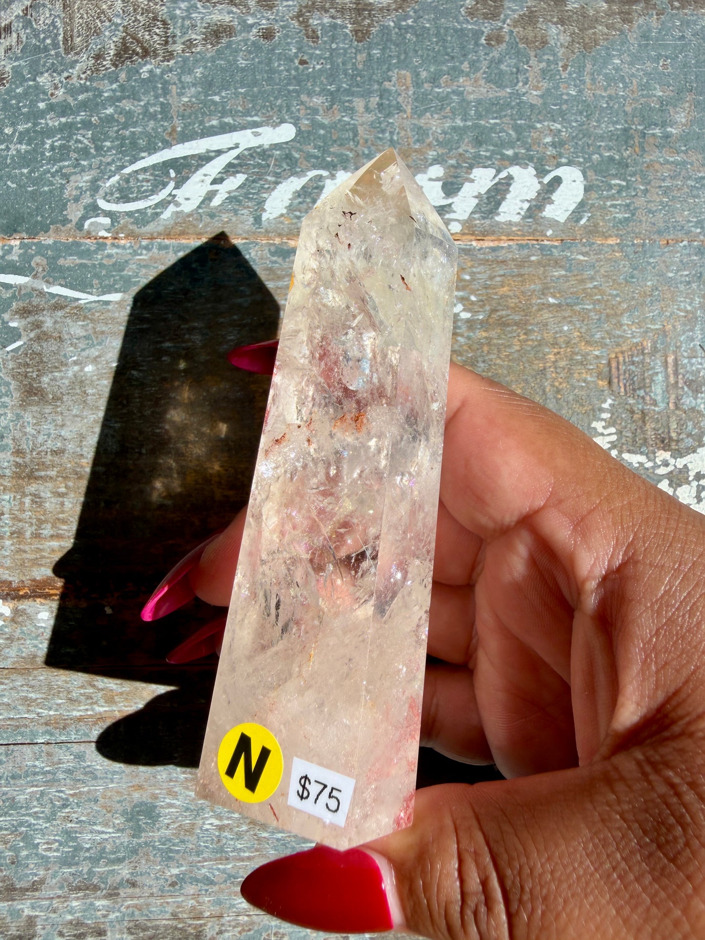 Clear Fire Quartz Tower (Subtle Pink Hue) | Opt N
