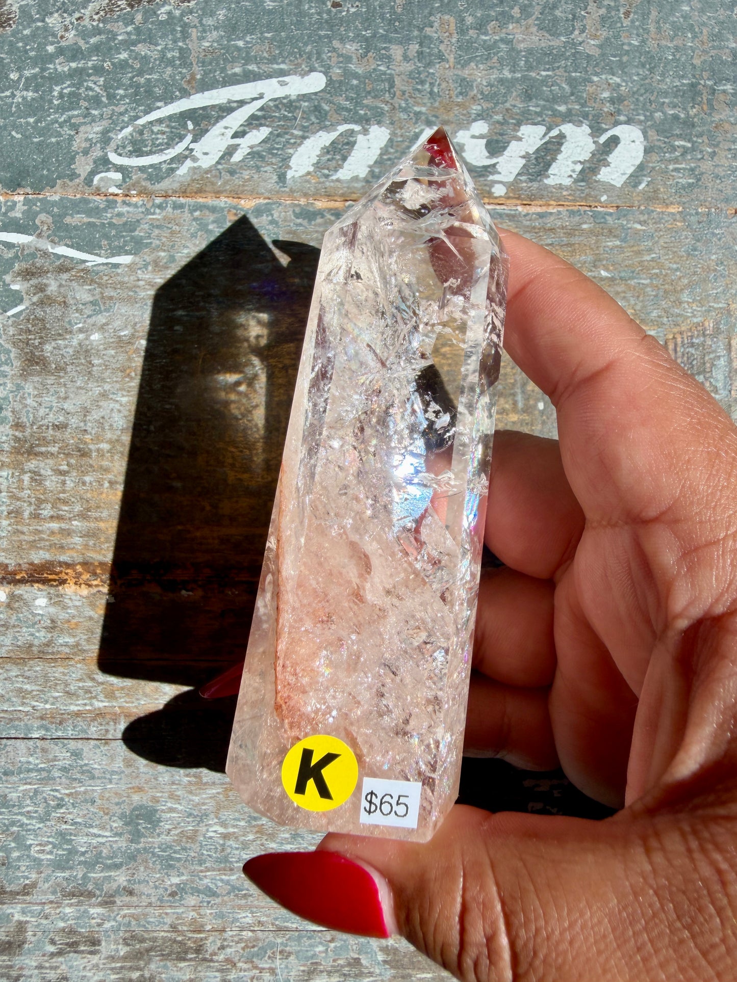 Clear Fire Quartz Tower (Subtle Pink Hue) | Opt K