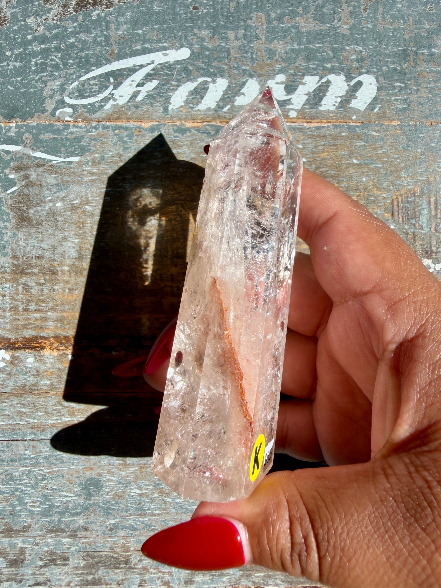 Clear Fire Quartz Tower (Subtle Pink Hue) | Opt K